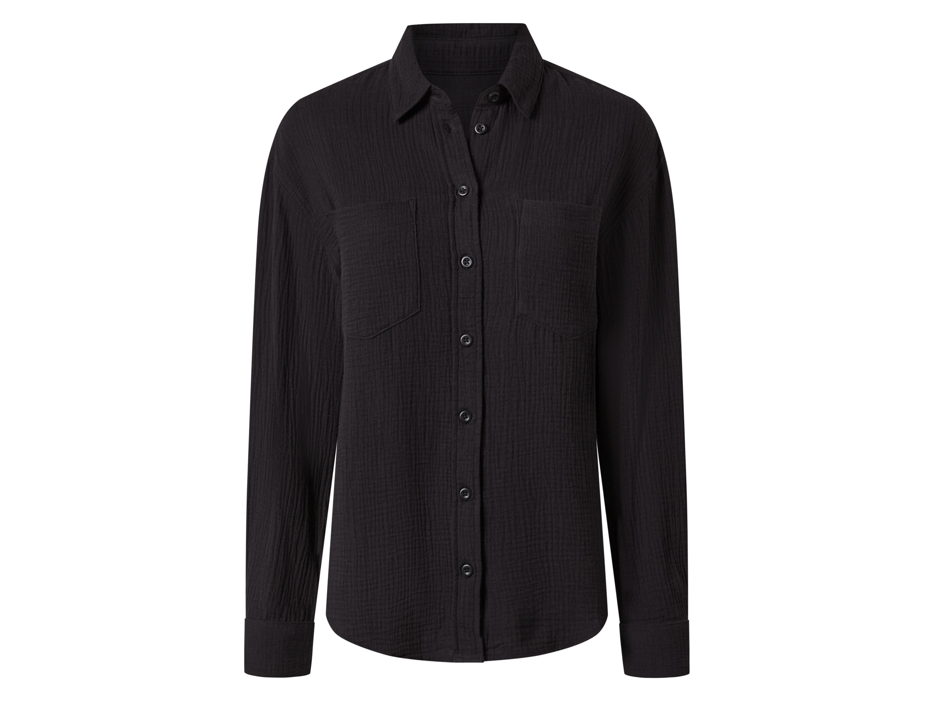 esmara Koszula damska z bawełny muślinowej Czarny, M40/42