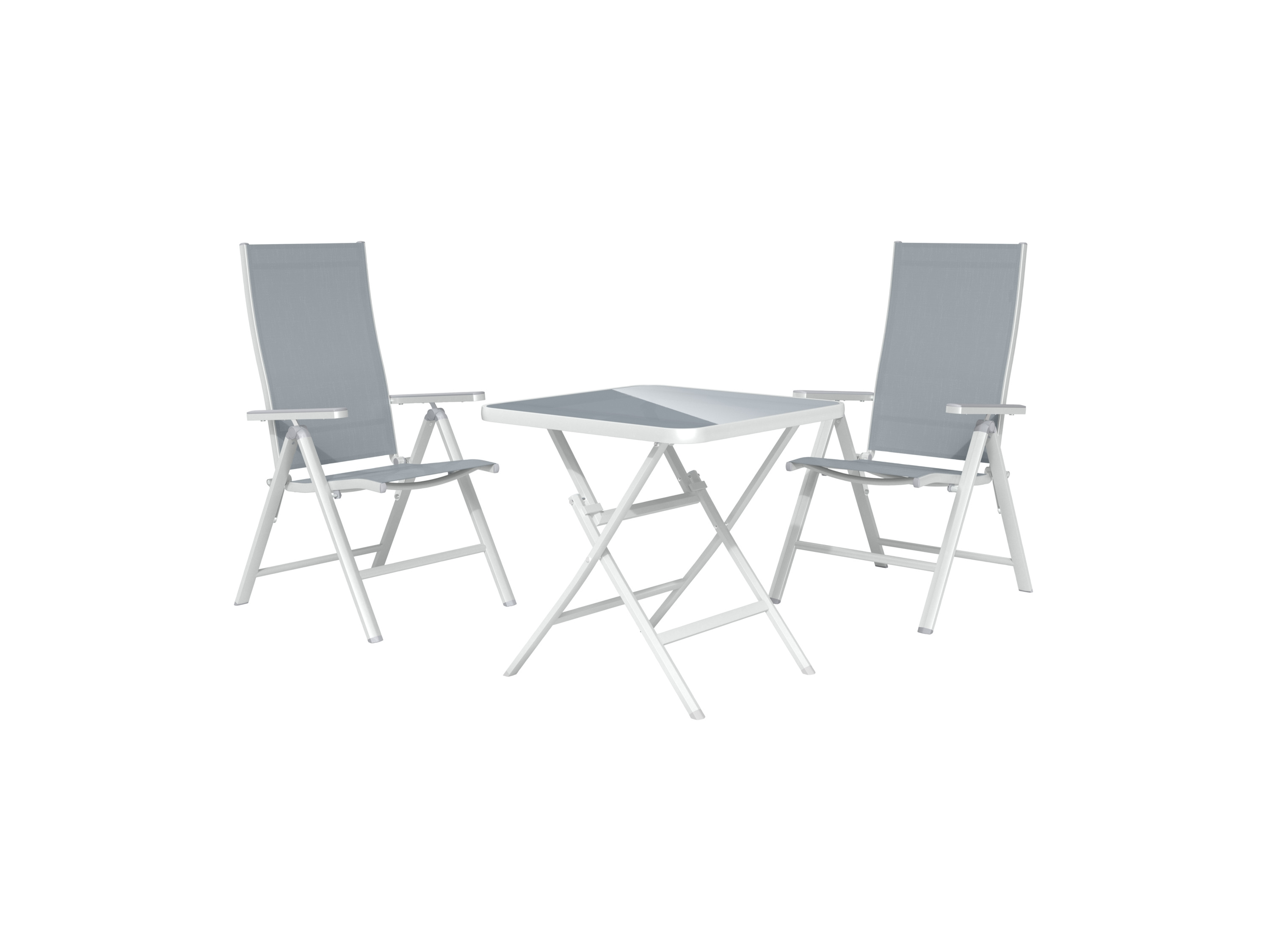 Livarno home Zestaw aluminiowych mebli ogrodowych Houston, stolik składany i 2 fotele