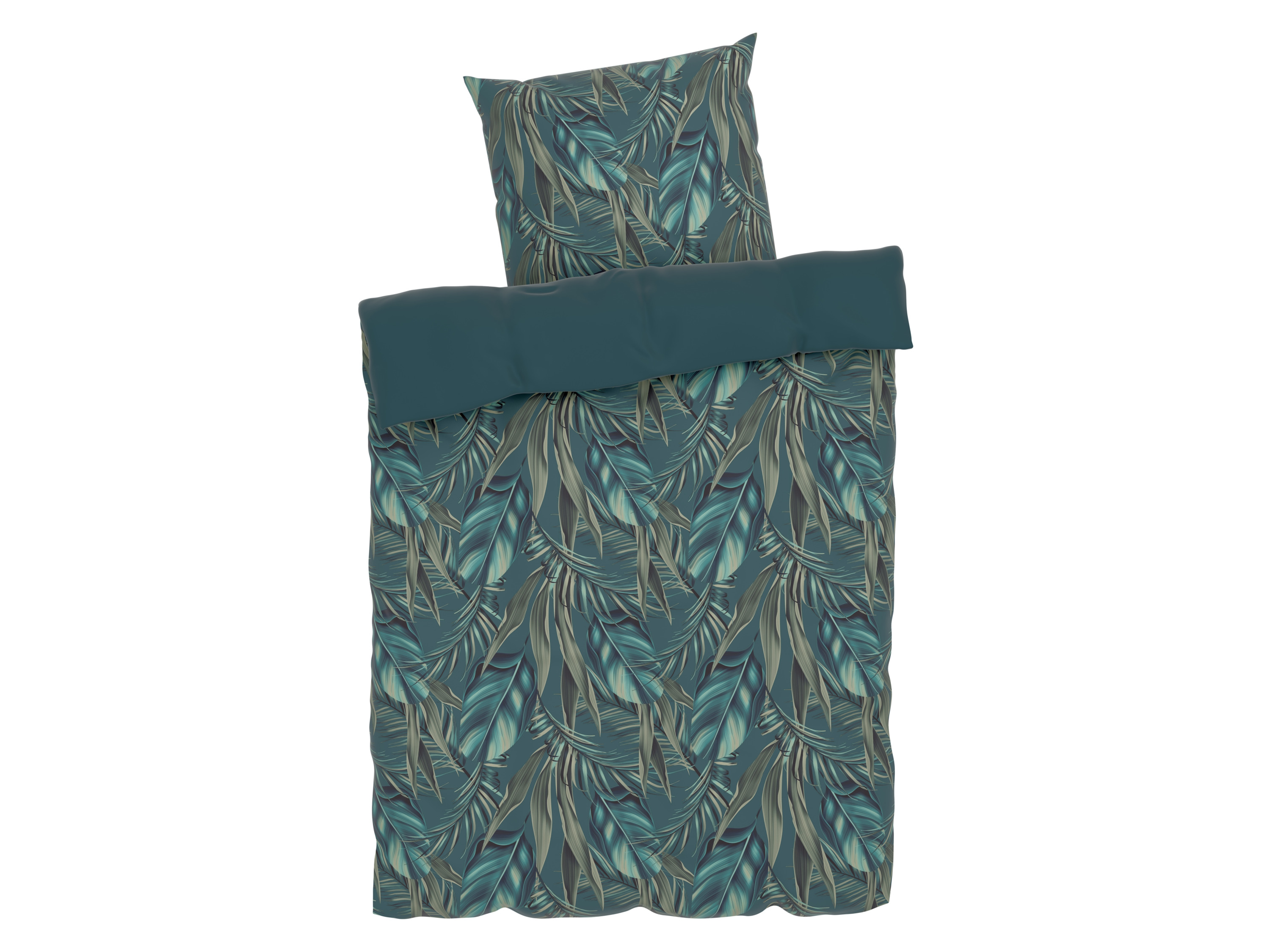 Livarno home Pościel satynowa z mikrofibry, 140 x 200 cm Zielony