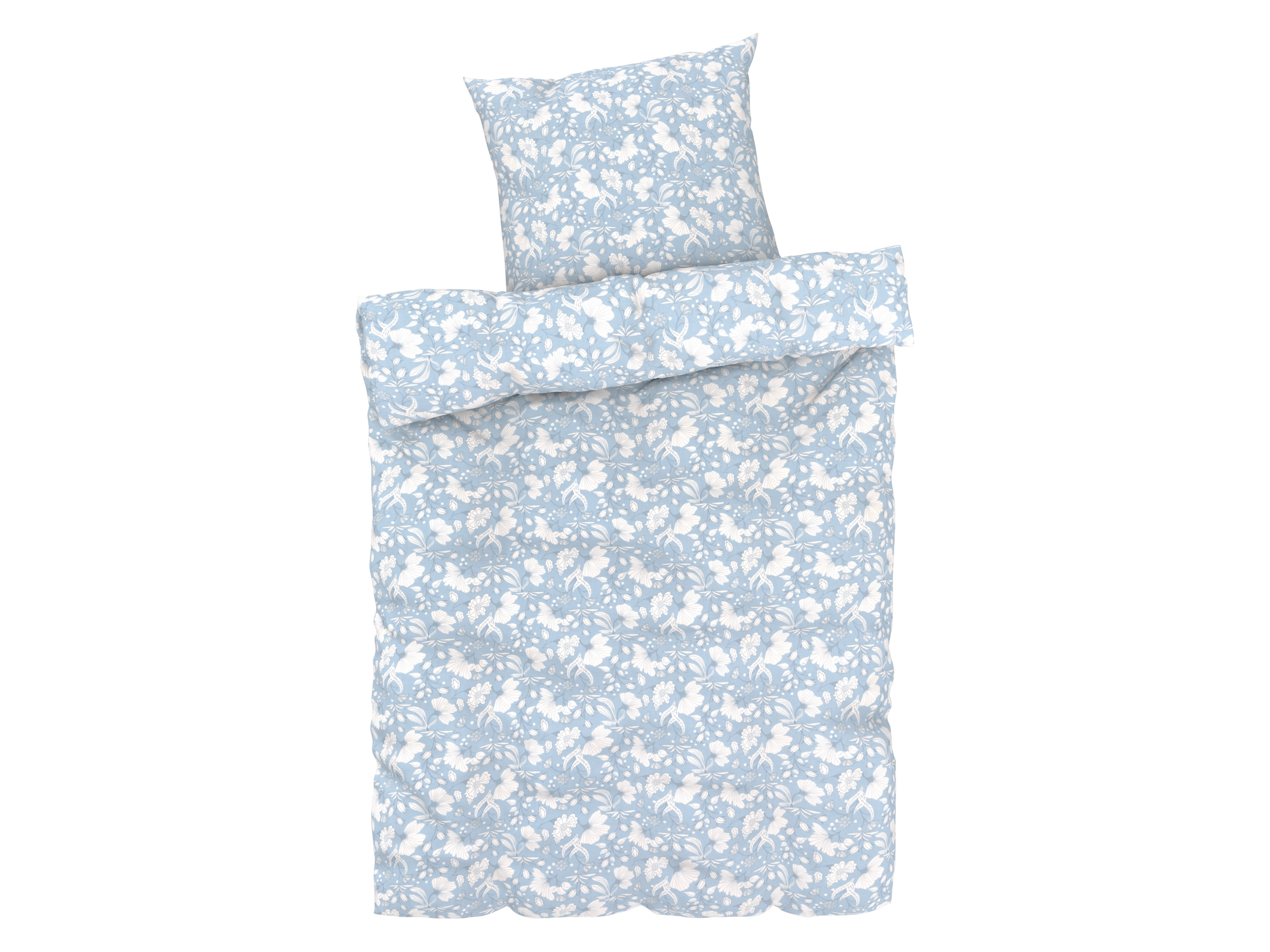 Livarno home Pościel z bawełny satynowej, 140 x 200 cm Niebieski