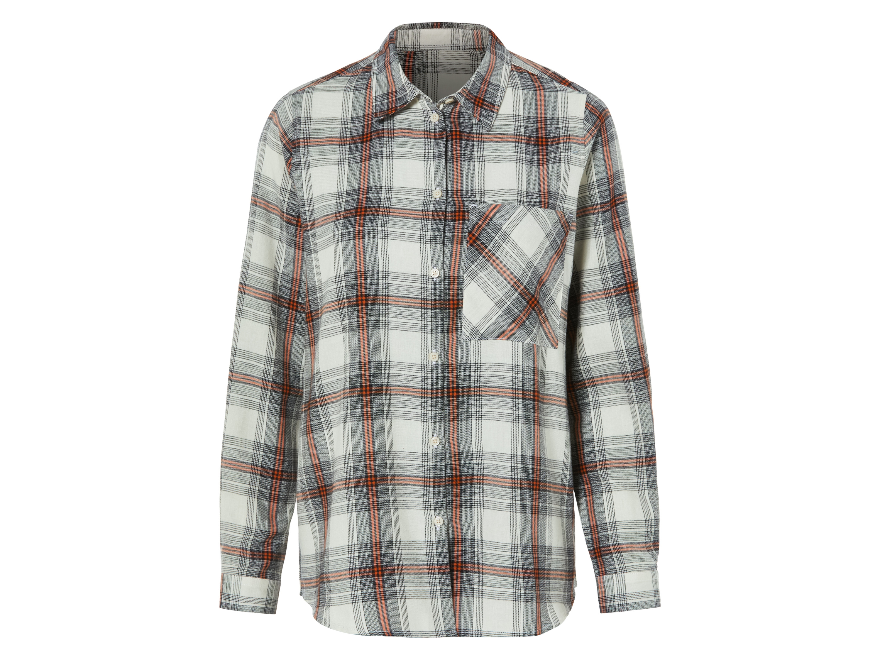 esmara Koszula flanelowa damska z bawełny Pomarańczowy/beżowy, S36/38