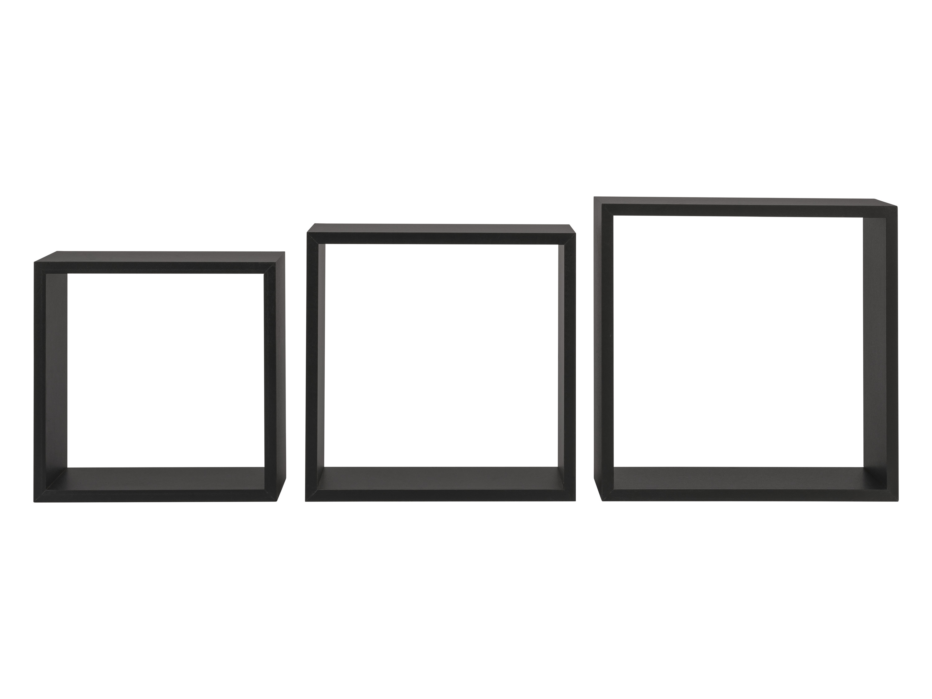 Livarno home Zestaw półek 30 x 30 cm, 3 sztuki Czarny