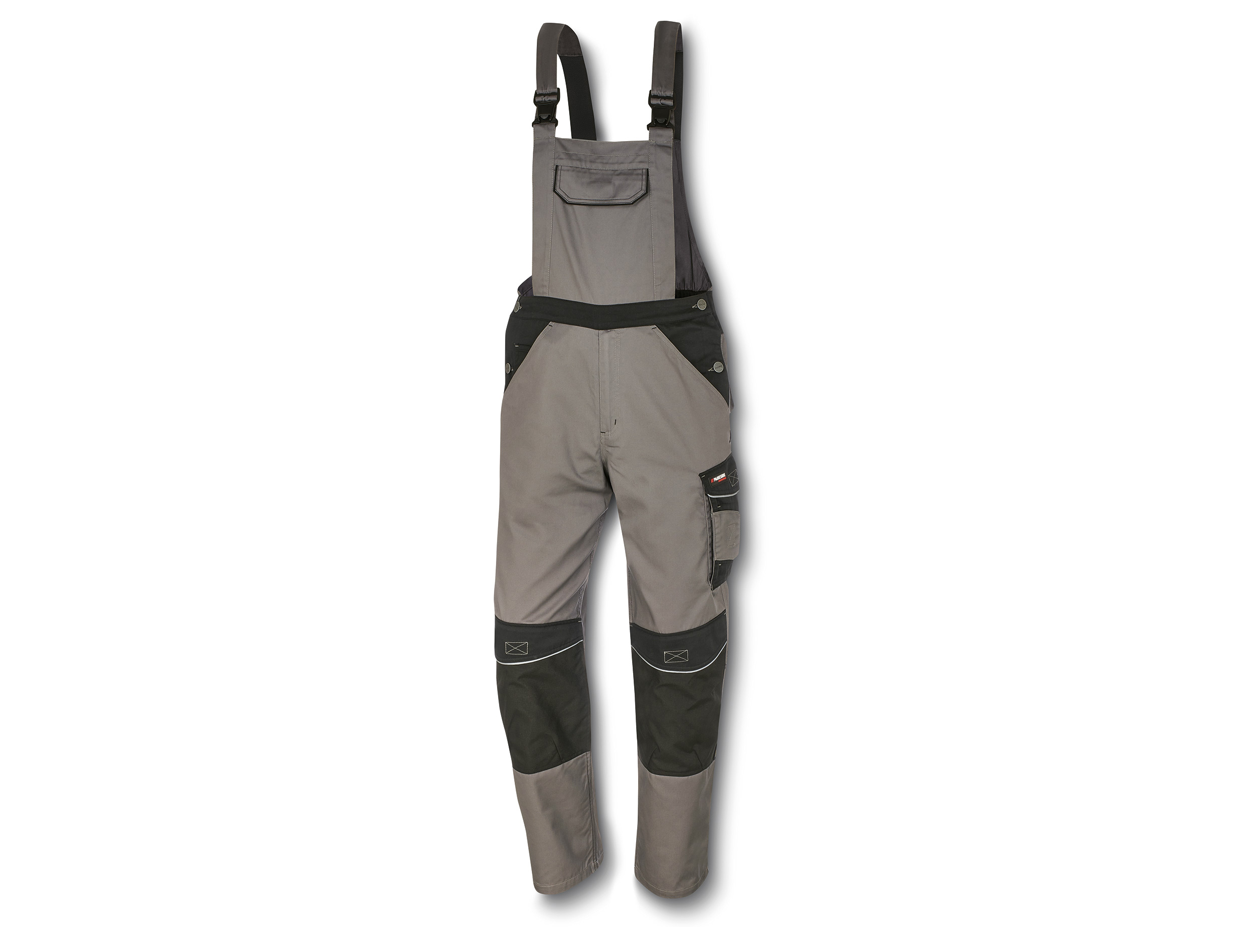 Parkside Performance Ogrodniczki robocze męskie z kieszeniami 50, Szary/ czarny