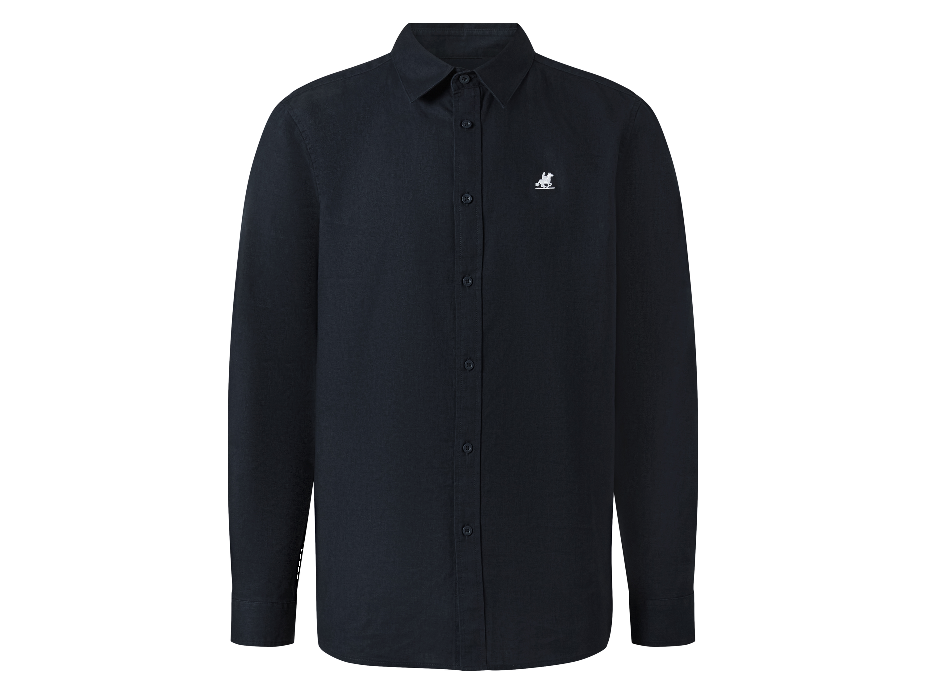 Koszula premium męska z lnem i bawełną U.s. Grand Polo Granatowy, L 41/42