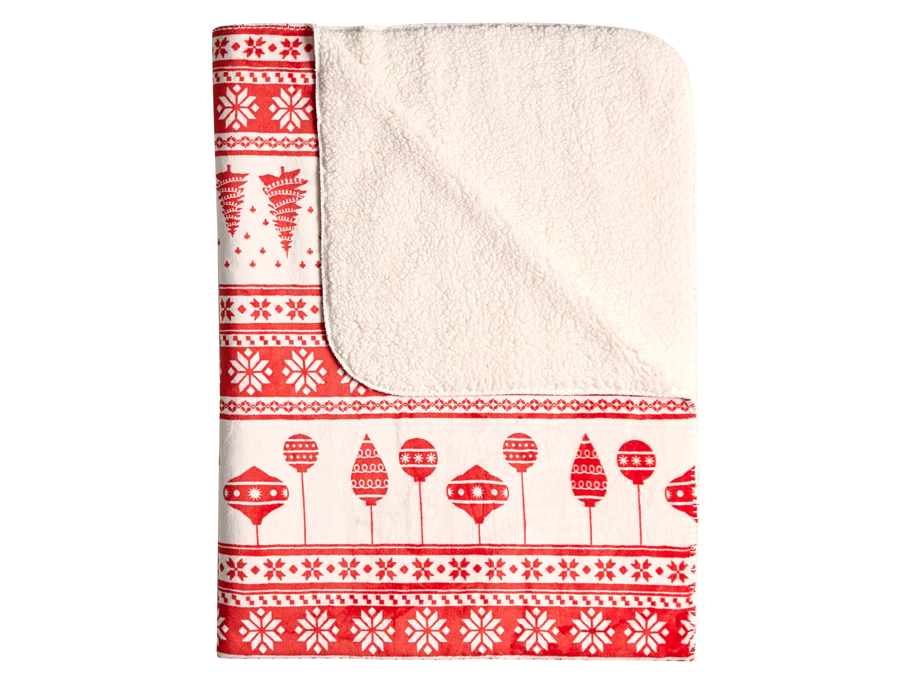 Livarno home Koc pluszowy, 140 x 180 cm Czerwony/biały