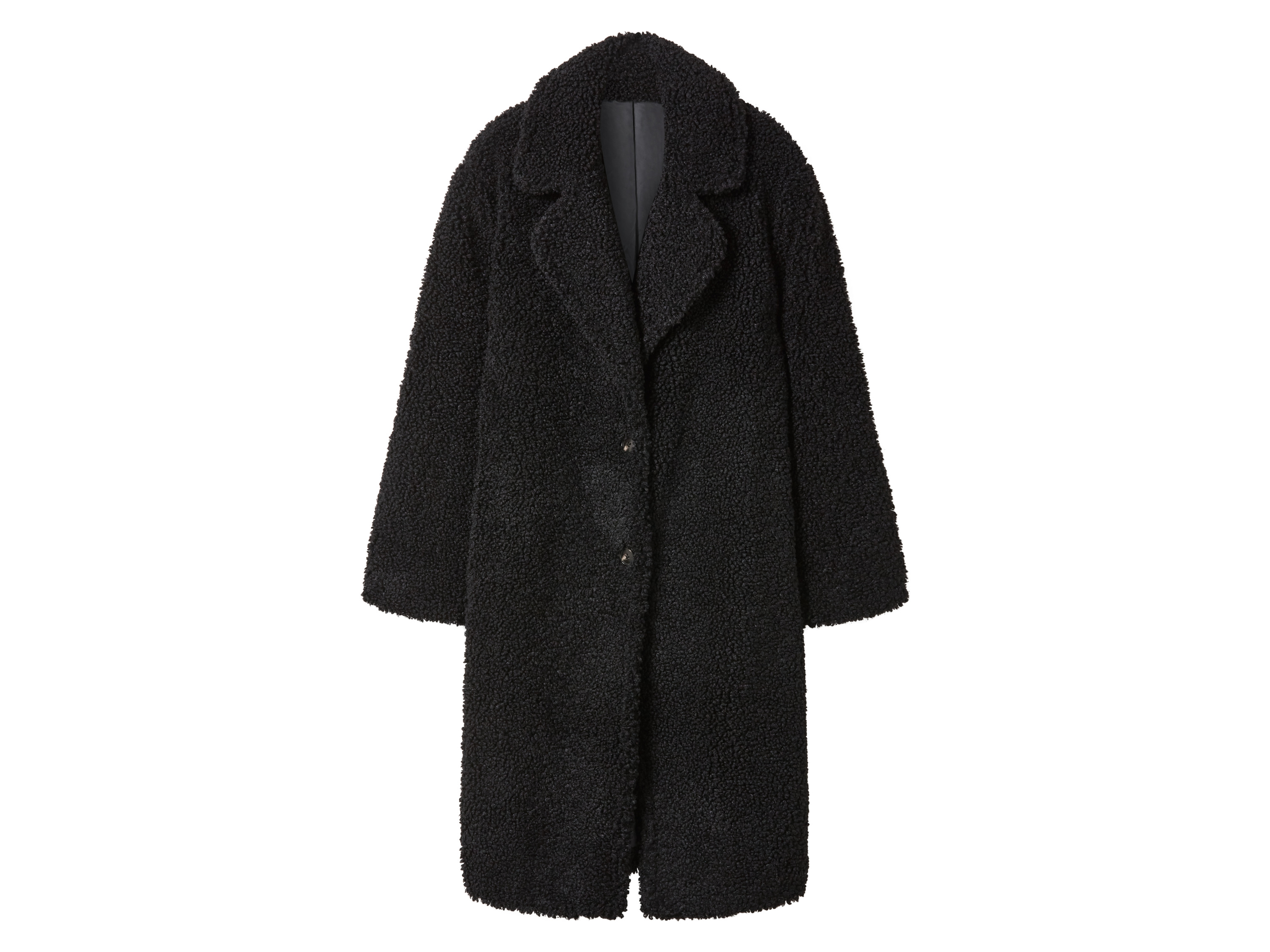 esmara Płaszcz damski o wyglądzie skóry jagnięcej Czarny, S36/38