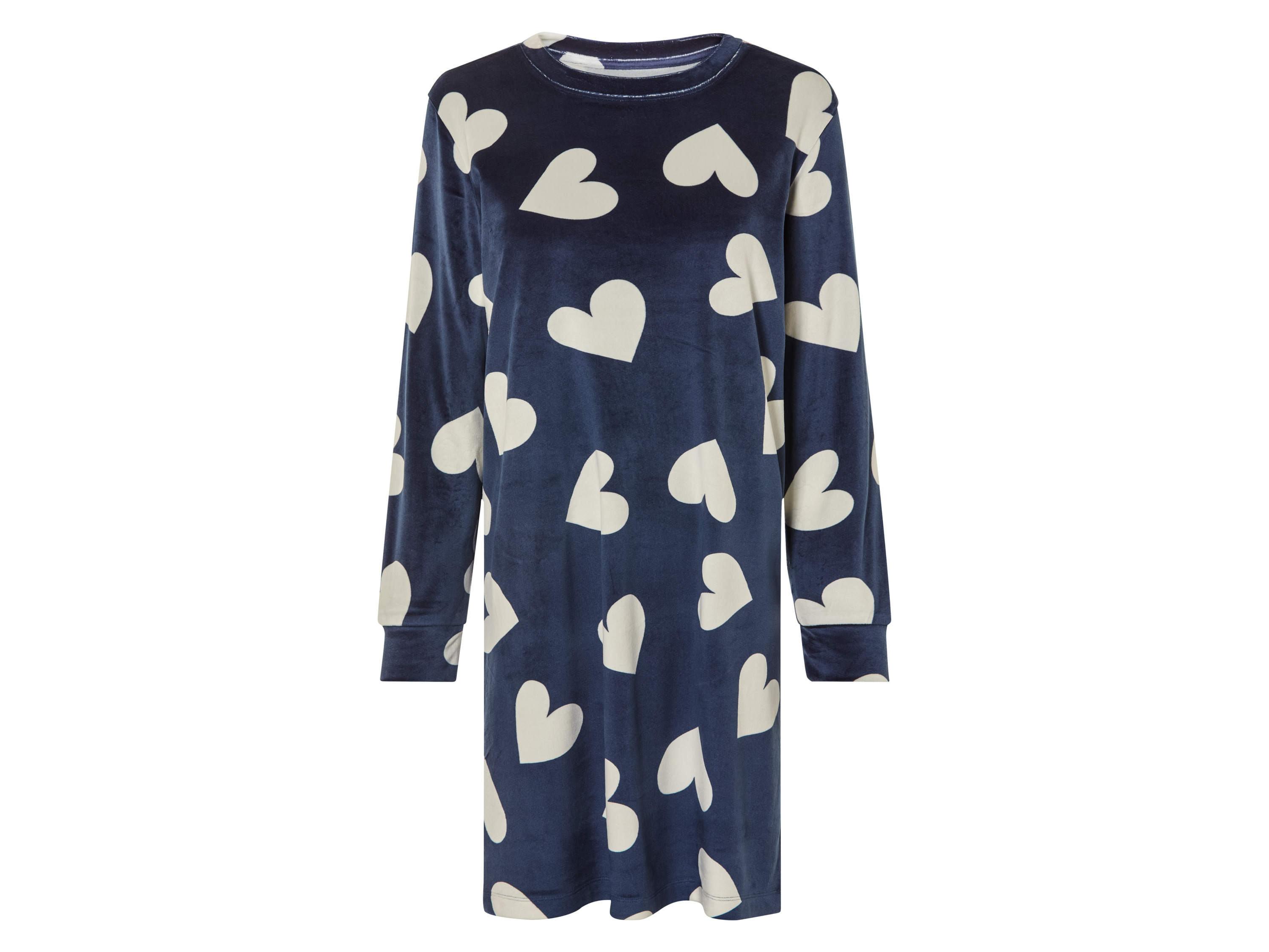 esmara Koszula damska oversize z weluru Serca, XS 32/34