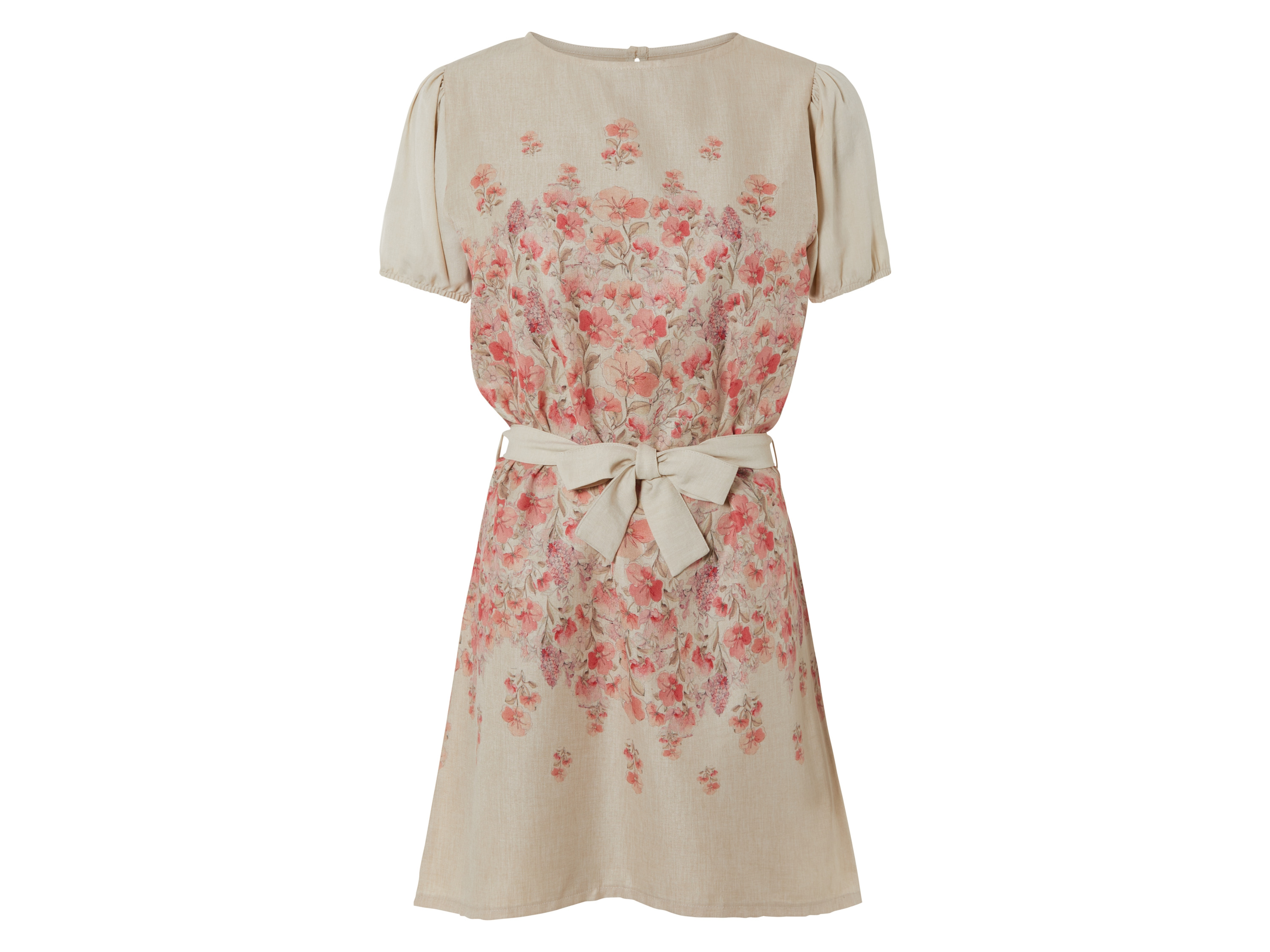 esmara Sukienka mini damska o wyglądzie lnu z kolekcji kapsułowej 38, Beżowy