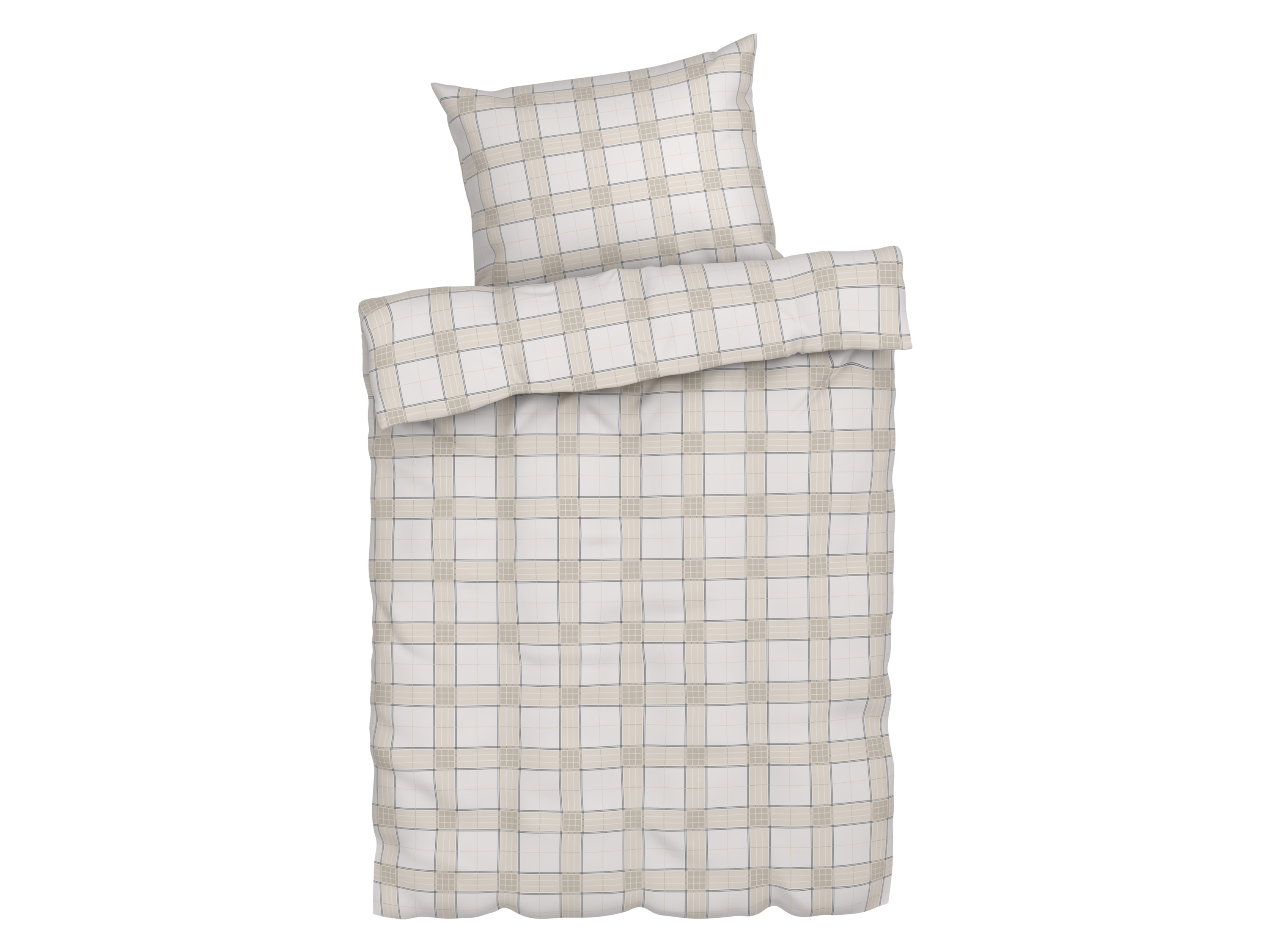 Livarno home Pościel z mikrowłókna satynowego, 140 x 200 cm W kratkę