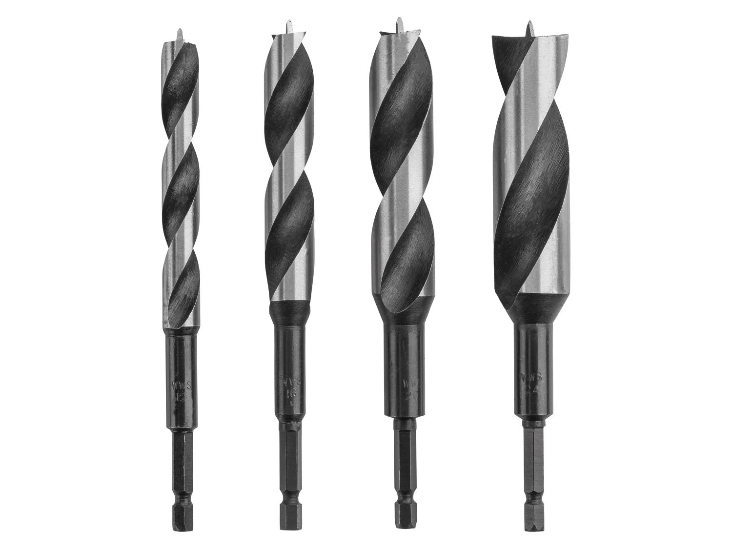 Parkside Zestaw wierteł spiralnych do drewna Zestaw wierteł spiralnych 4 szt.