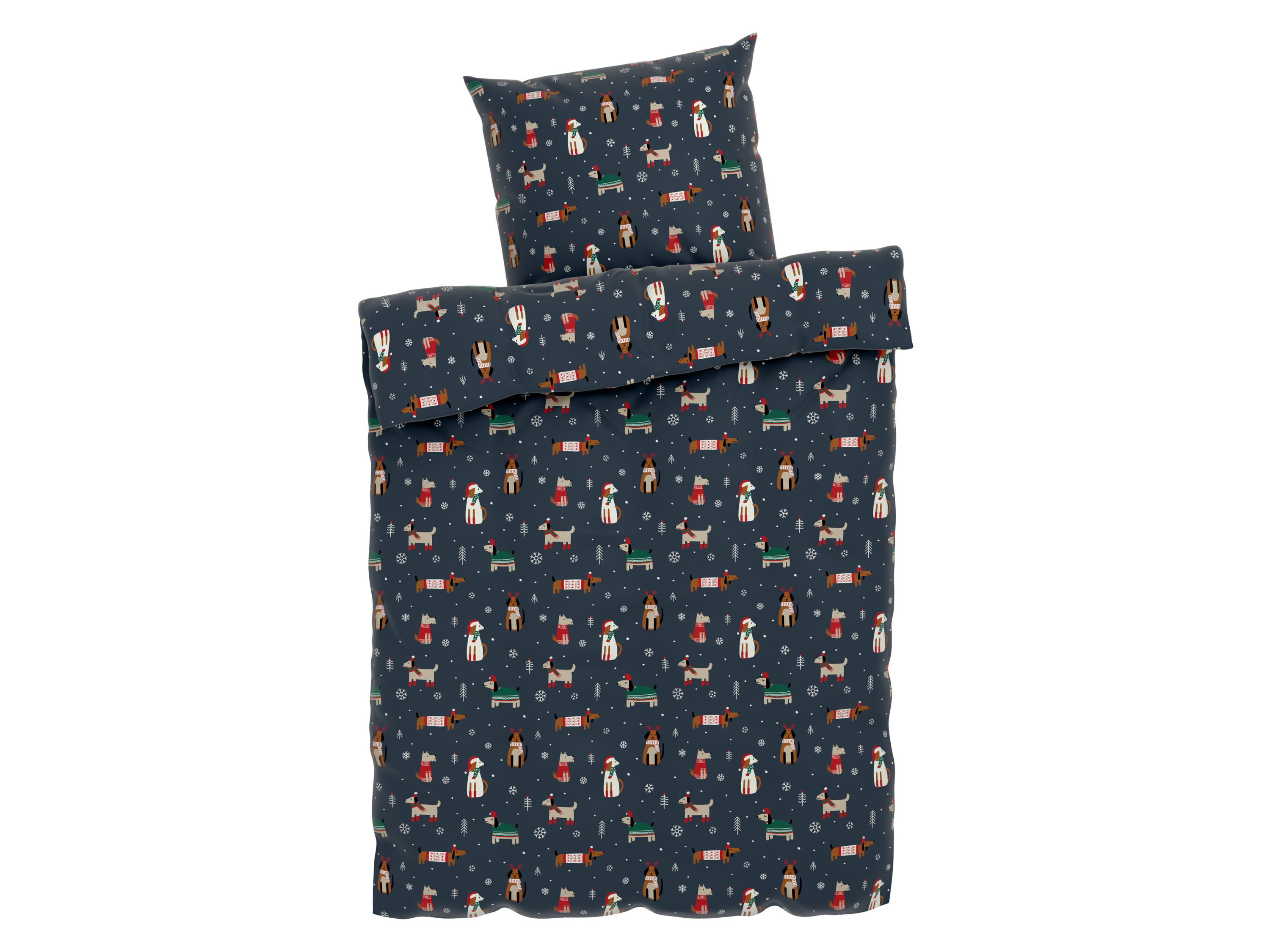 Livarno home Pościel dwustronna, 140 x 200 cm Granatowy