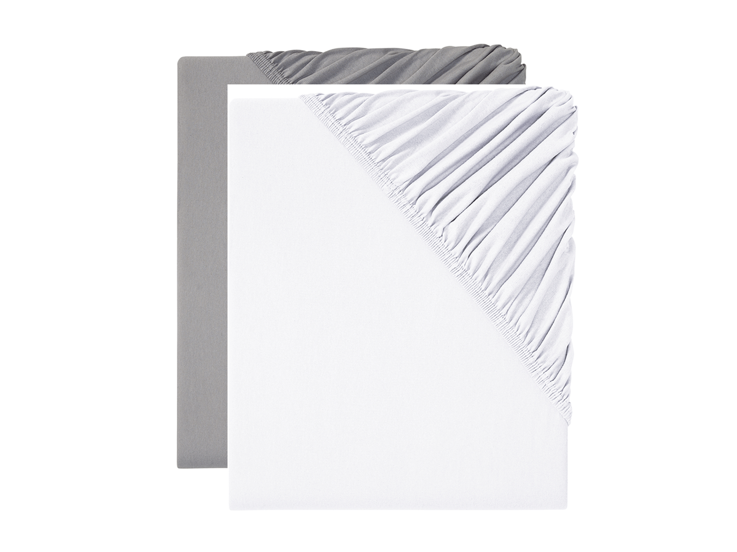 Livarno home Komplet 2 prześcieradeł z dżerseju z gumką, 140-160 x 200 cm Szary/biały