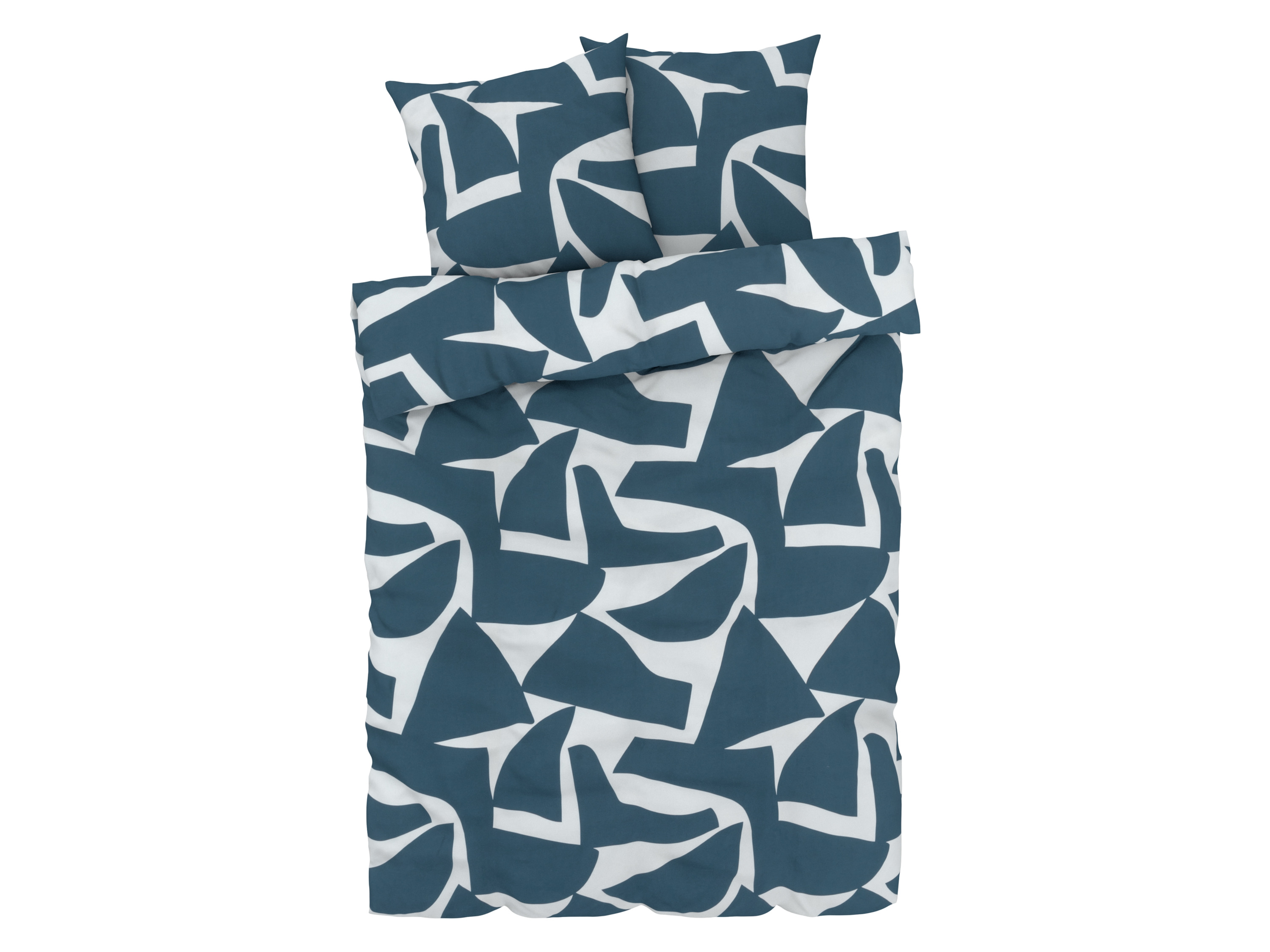 Livarno home Pościel z mikrowłókna satynowego, 220 x 200 cm Ciemnoniebieski