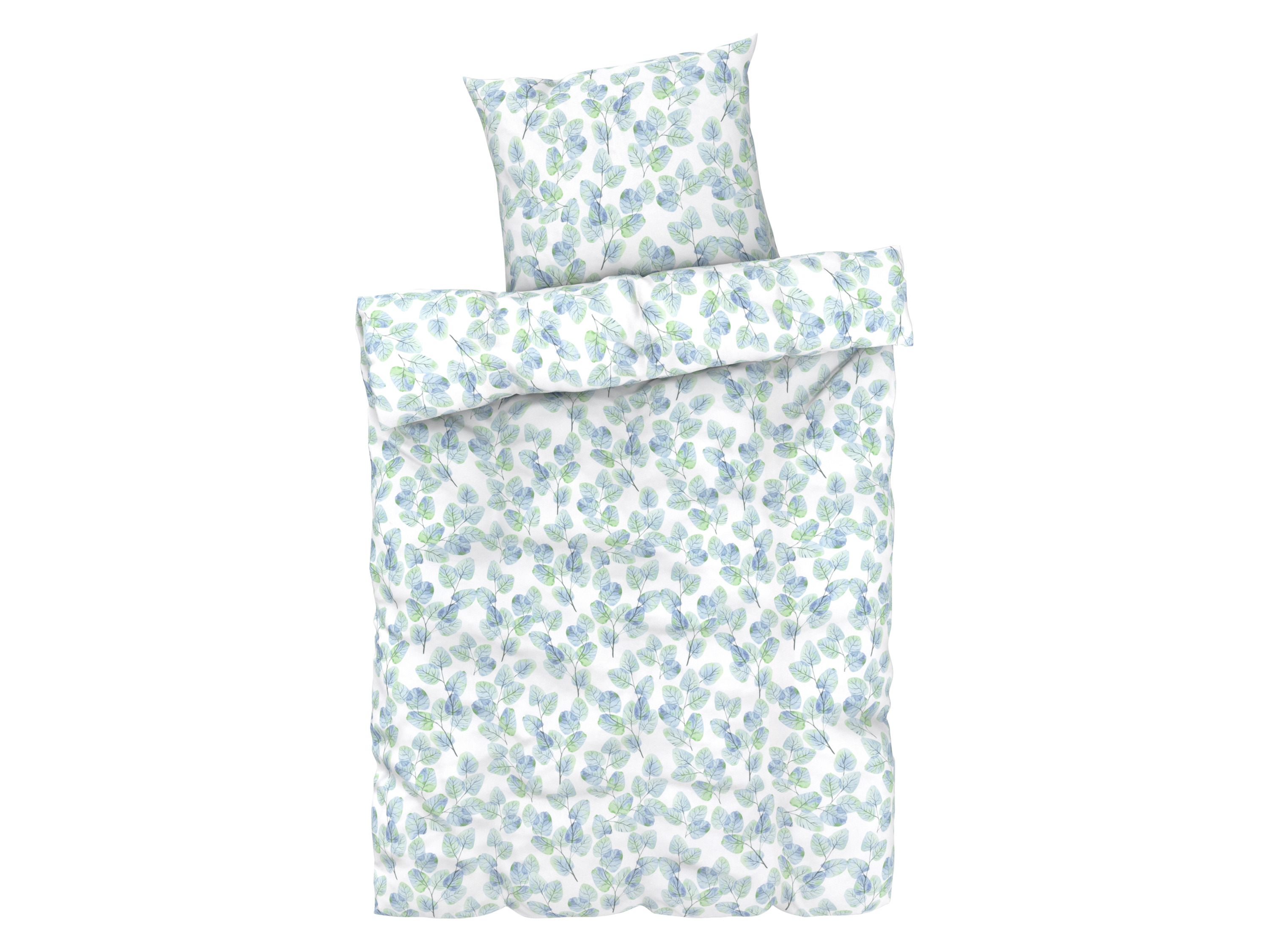 Livarno home Pościel z mikrowłókna satynowego, 140 x 200 cm Liście