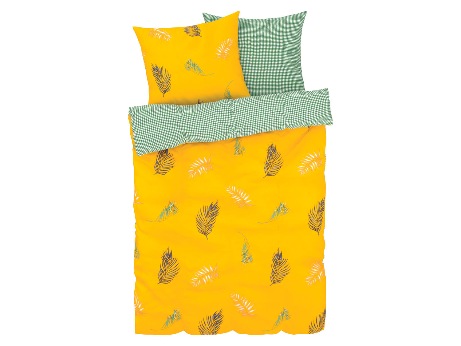 Livarno home Dwustronna pościel satynowa, 220 x 200 cm Żółty