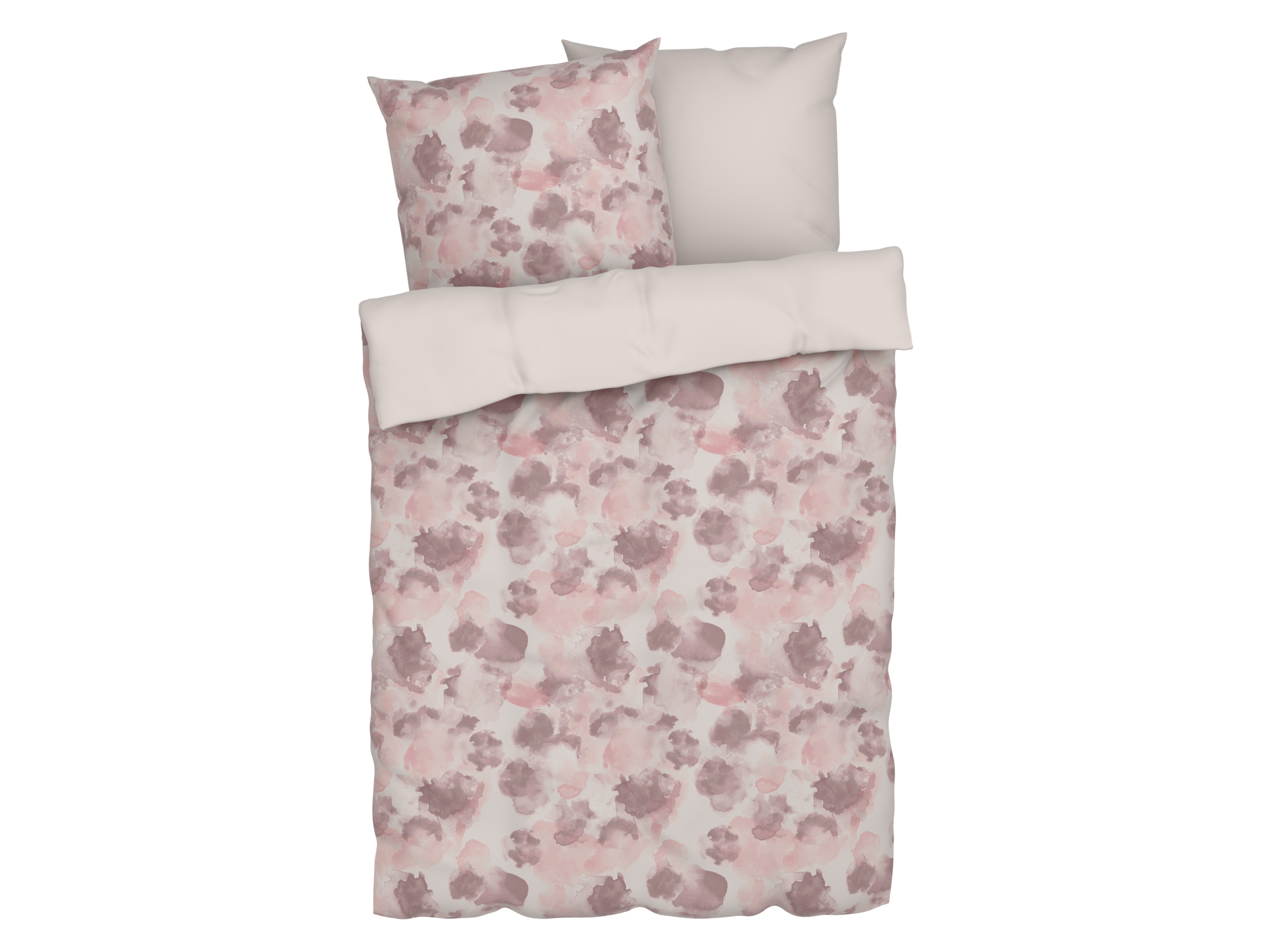 Livarno home Pościel satynowa z bawełny, 220 x 200 cm Akwarela/różowy