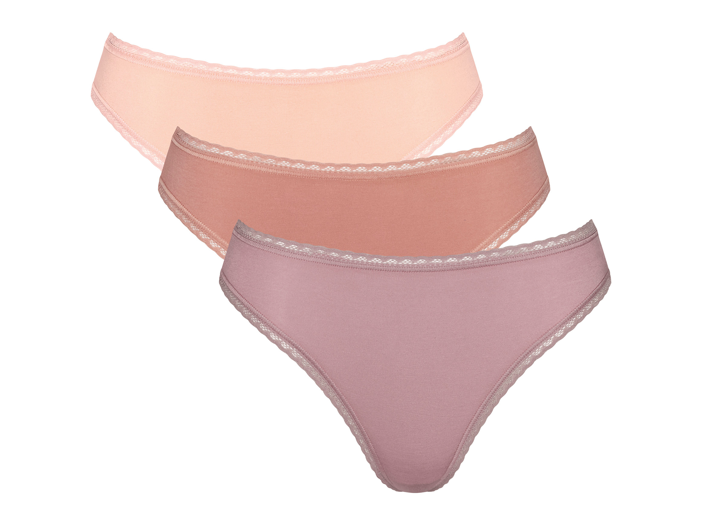 Sloggi Majtki damskie Everyday, 3 sztuki, z bardzo miękkiego dżerseju Stringi, Koralowy/ różowy/ morelowy, 42