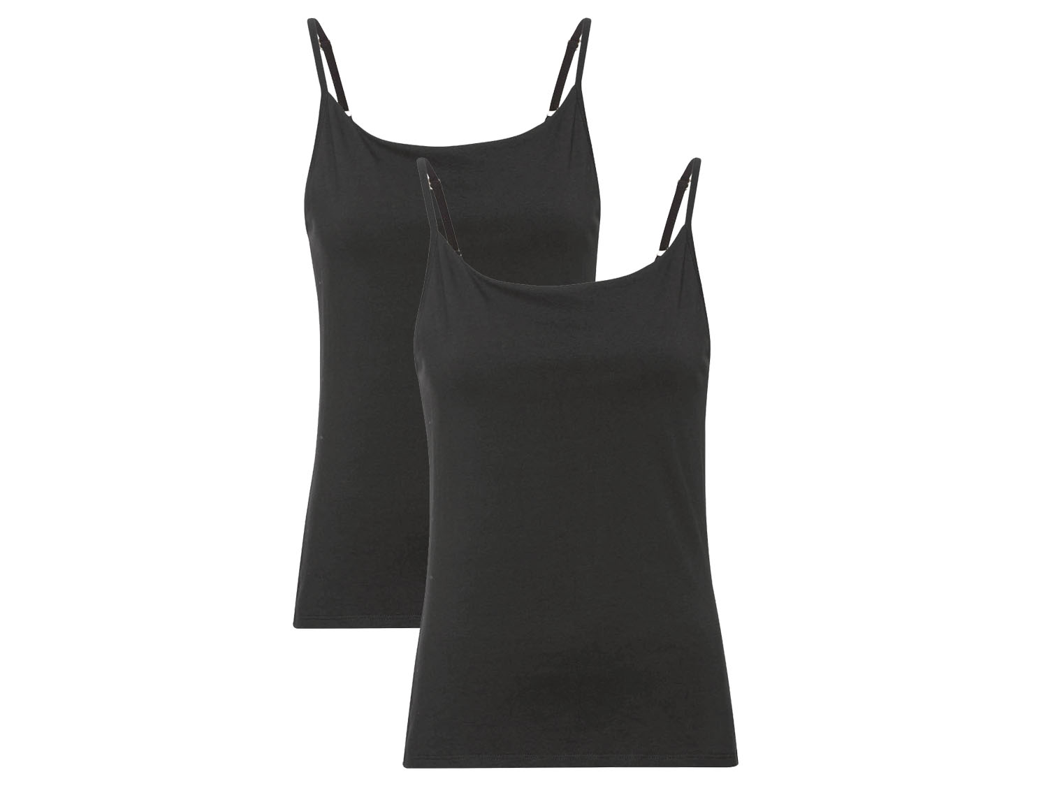 Mexx Koszulka damska na wąskich ramiączkach, 2 sztuki XL, Czarny