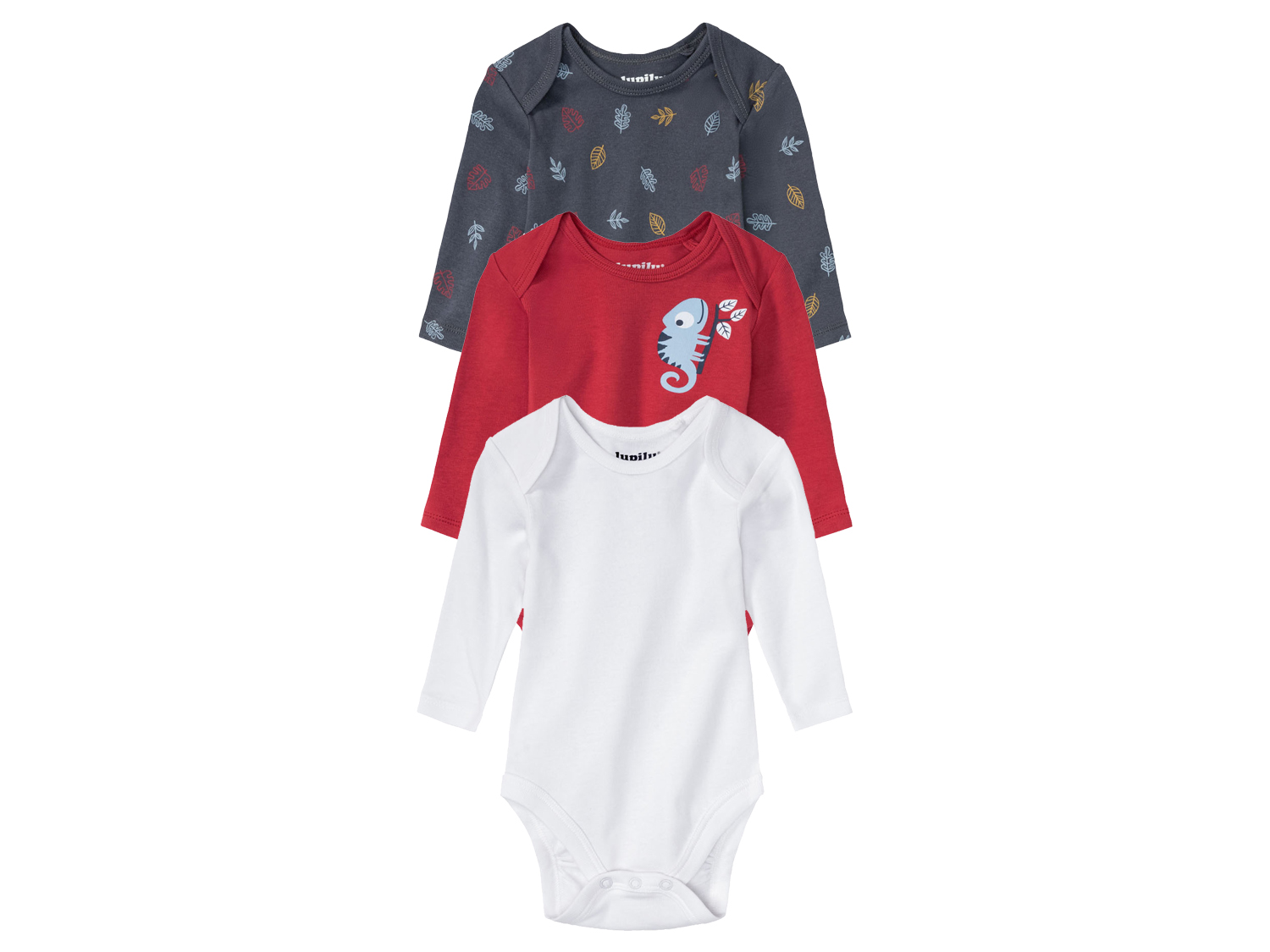 lupilu Body niemowlęce, 3 szt. Czerwony/granatowy/biały, 50/56