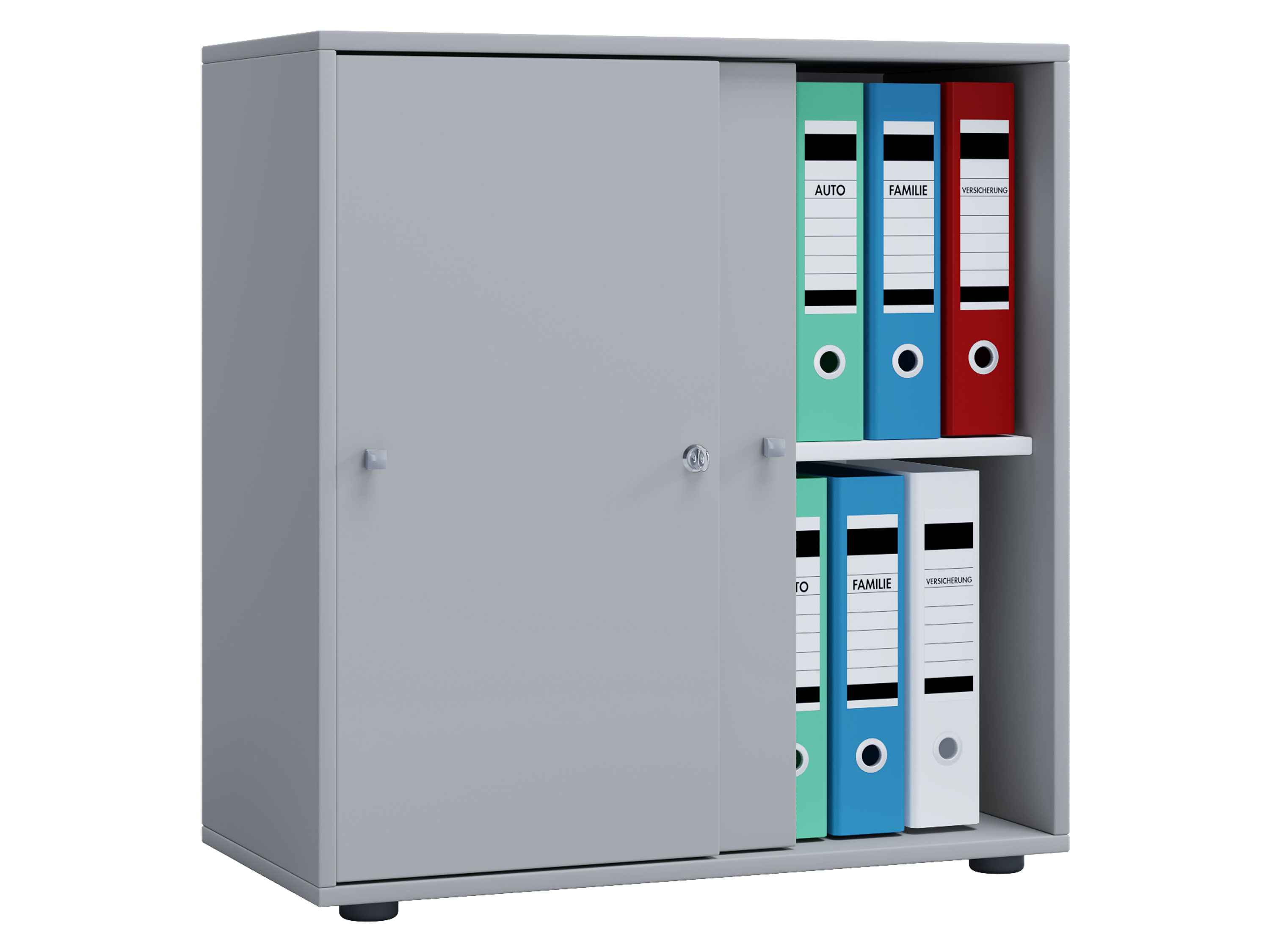 VCM Szafa biurowa Lona Drzwi przesuwne, Szary, L