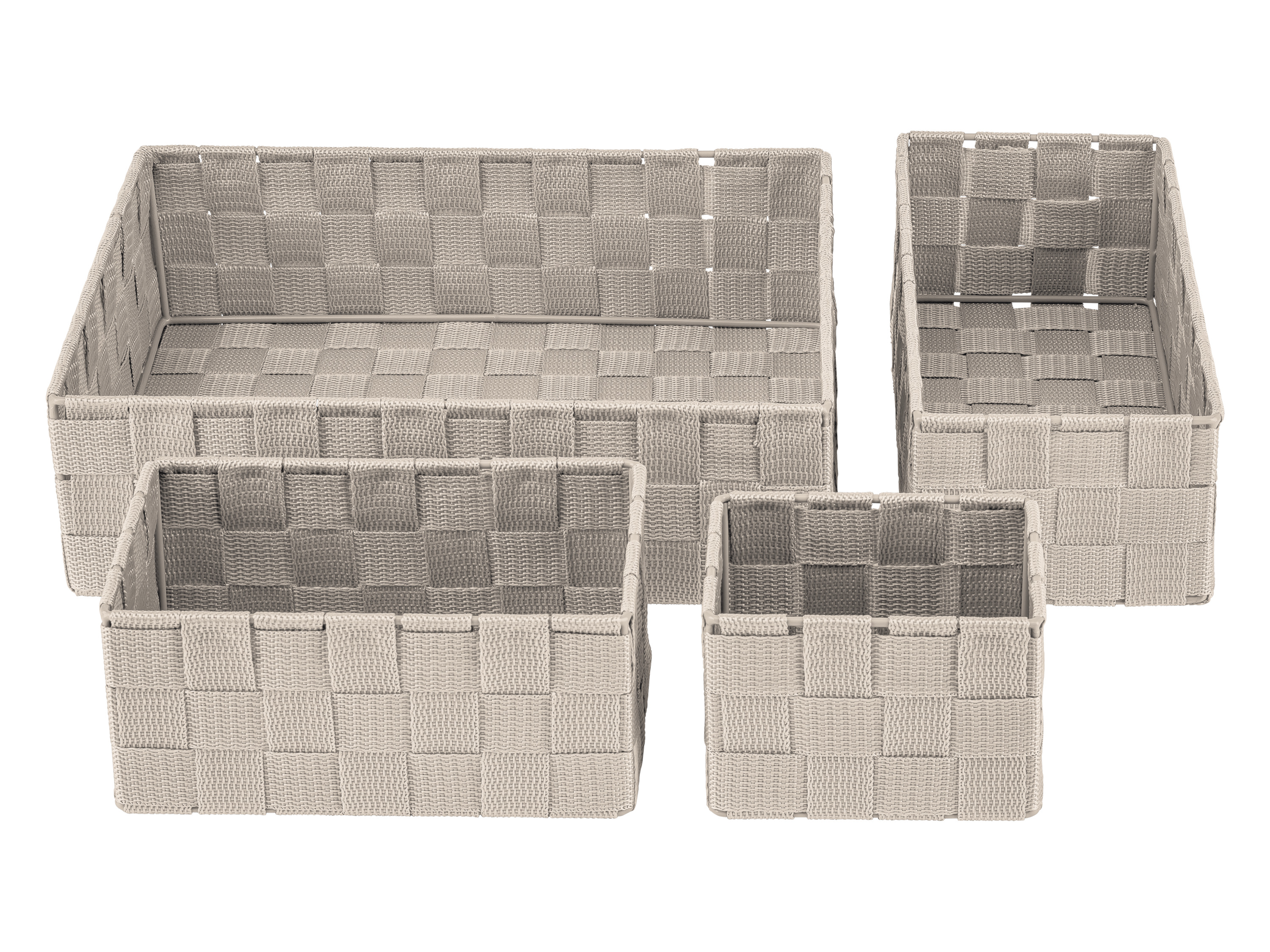 Livarno home Regał wiszący do przechowywania, 4 sztuki Organizer, Beżowy