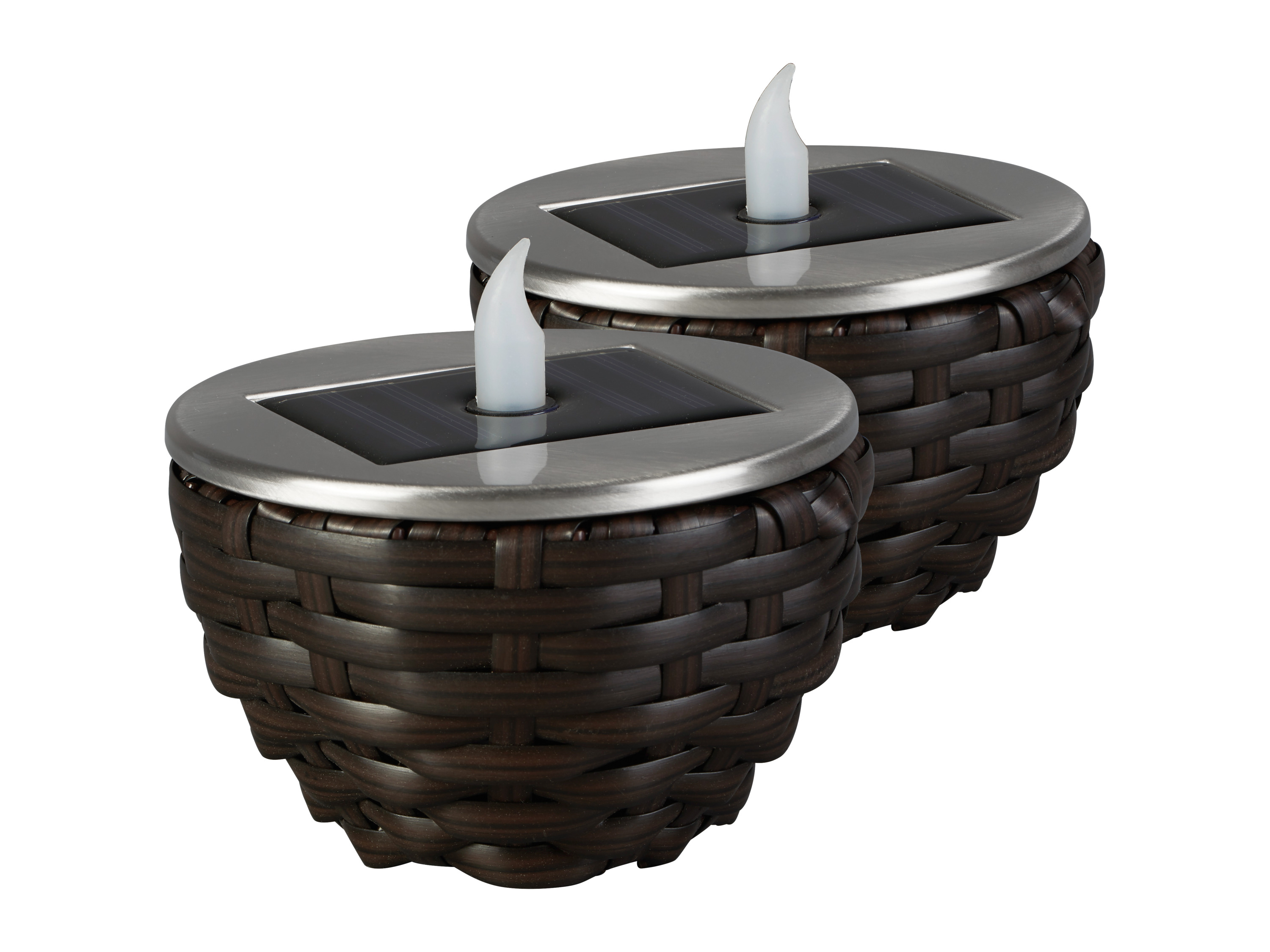 Livarno home Lampka solarna lub Zestaw 2 lampek solarnych LED Ciemnobrązowy, 2 sztuki