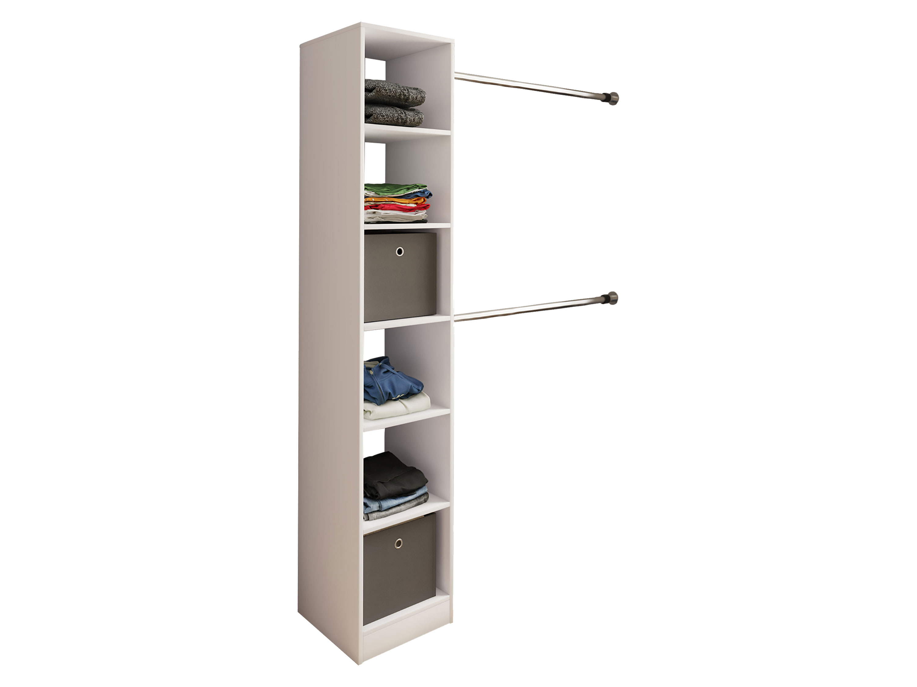 VCM Regał na ubrania Dacho Wieszak na ubrania 2 drążki, Biały