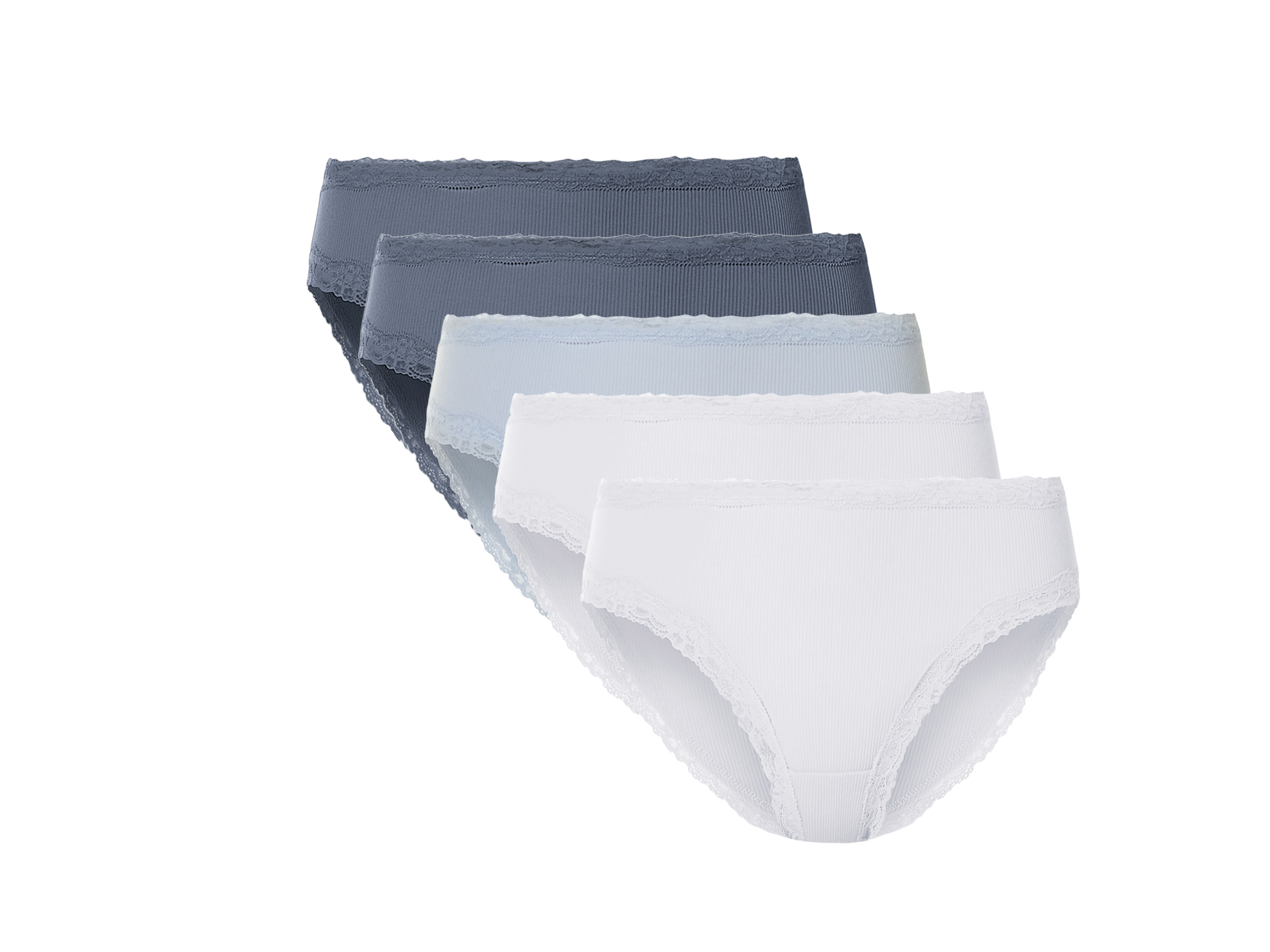 esmara Majtki figi damskie, 5 par Niebieski/ biały, XS 32/34