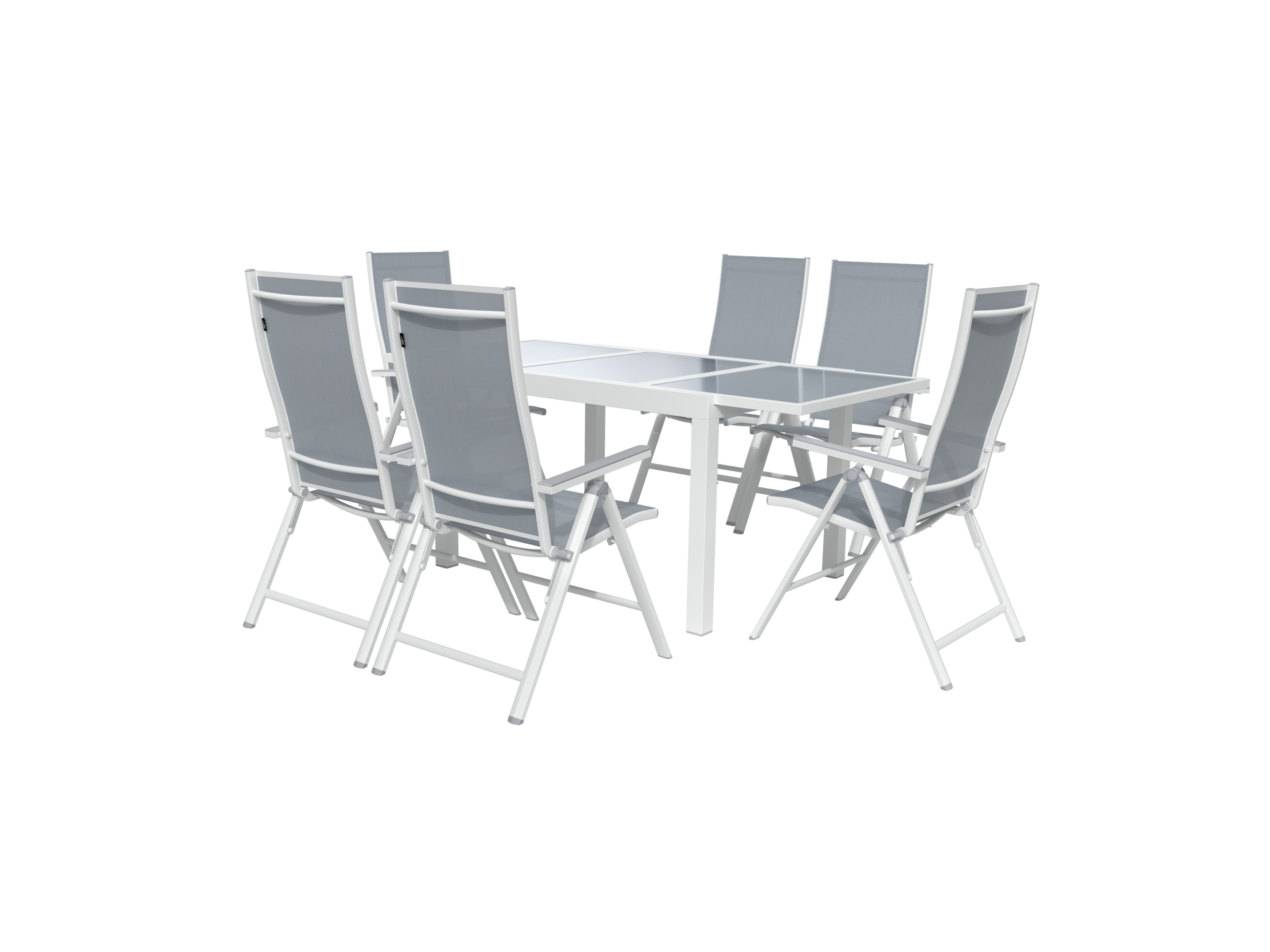 Livarno home Zestaw aluminiowych mebli ogrodowych Houston, stół rozkładany i 6 foteli