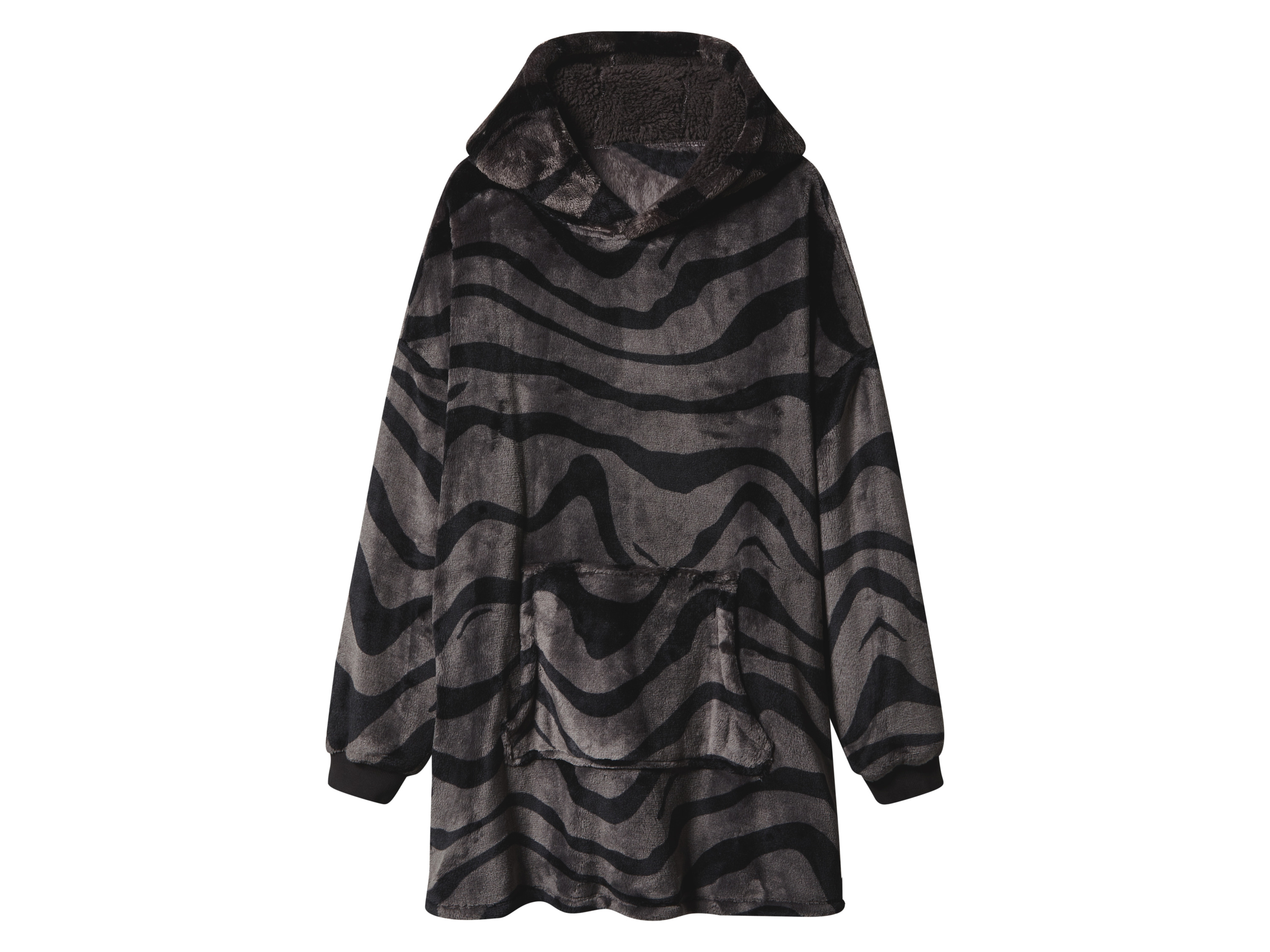 Bluza oversize damska lub męska z kapturem Szary/ czarny, L/Xl