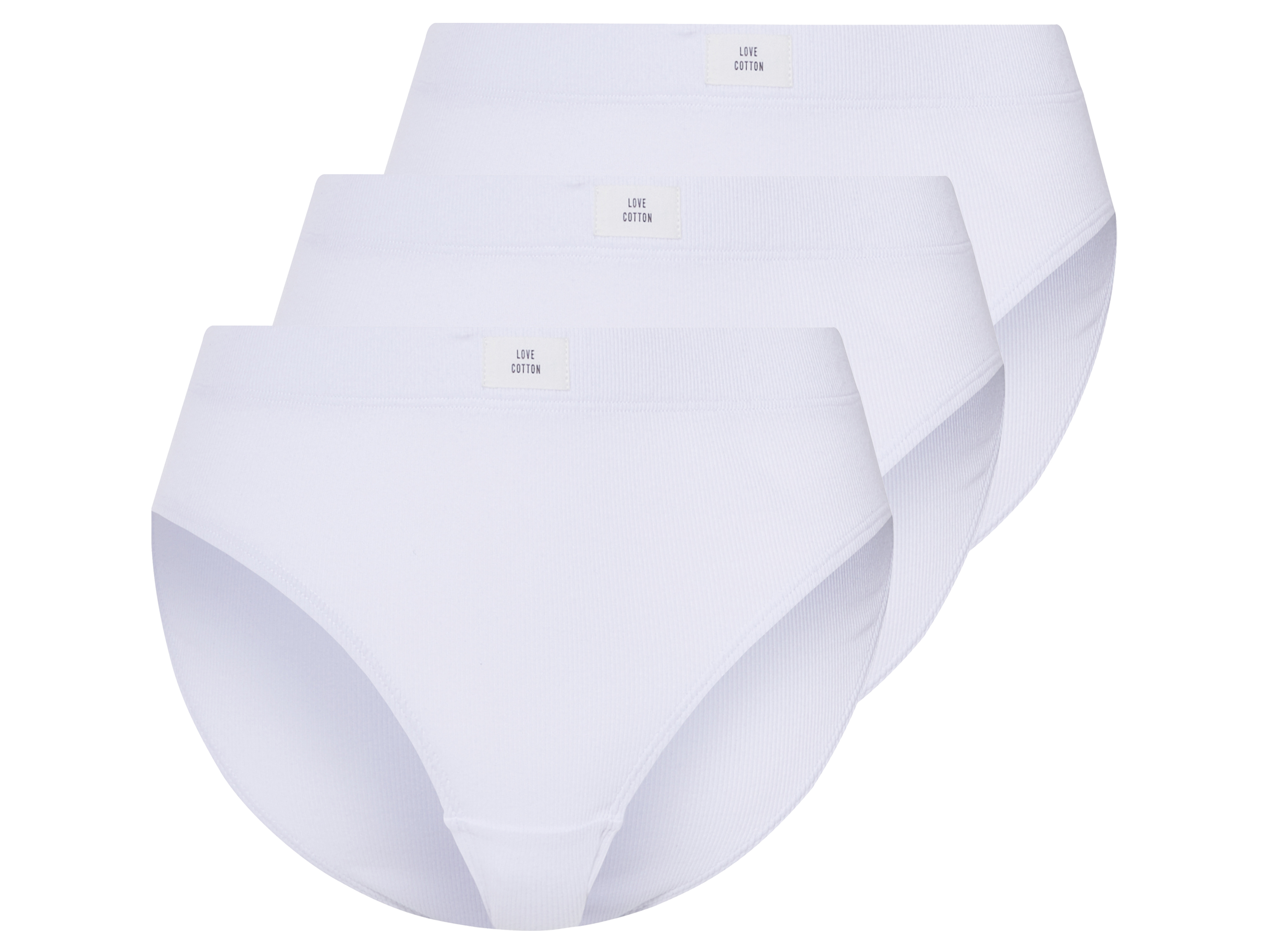 esmara Majtki figi damskie z biobawełną, 3 pary Biały, S36/38