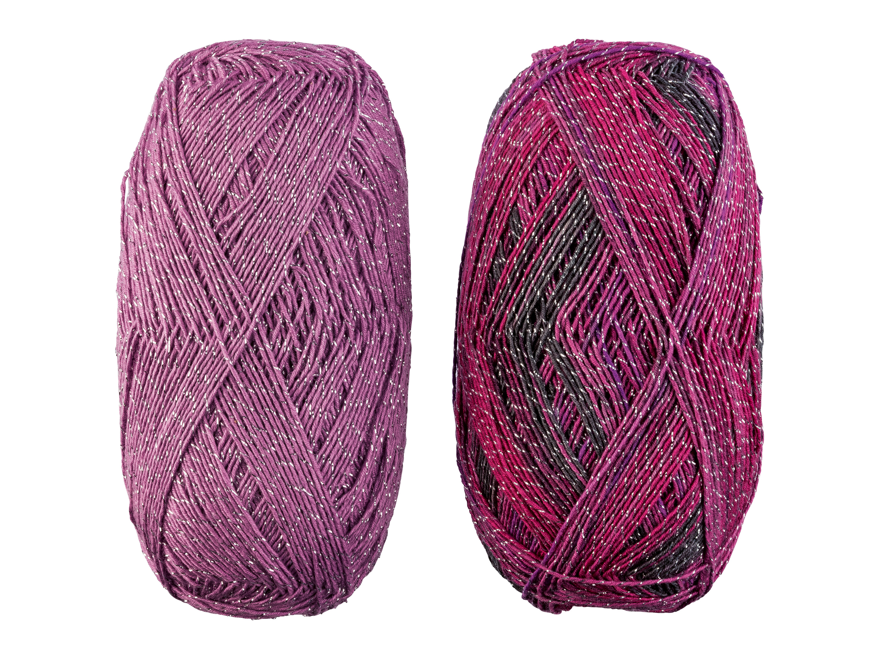 crelando Włóczka brokatowa na skarpetki, 2 sztuki Różowy