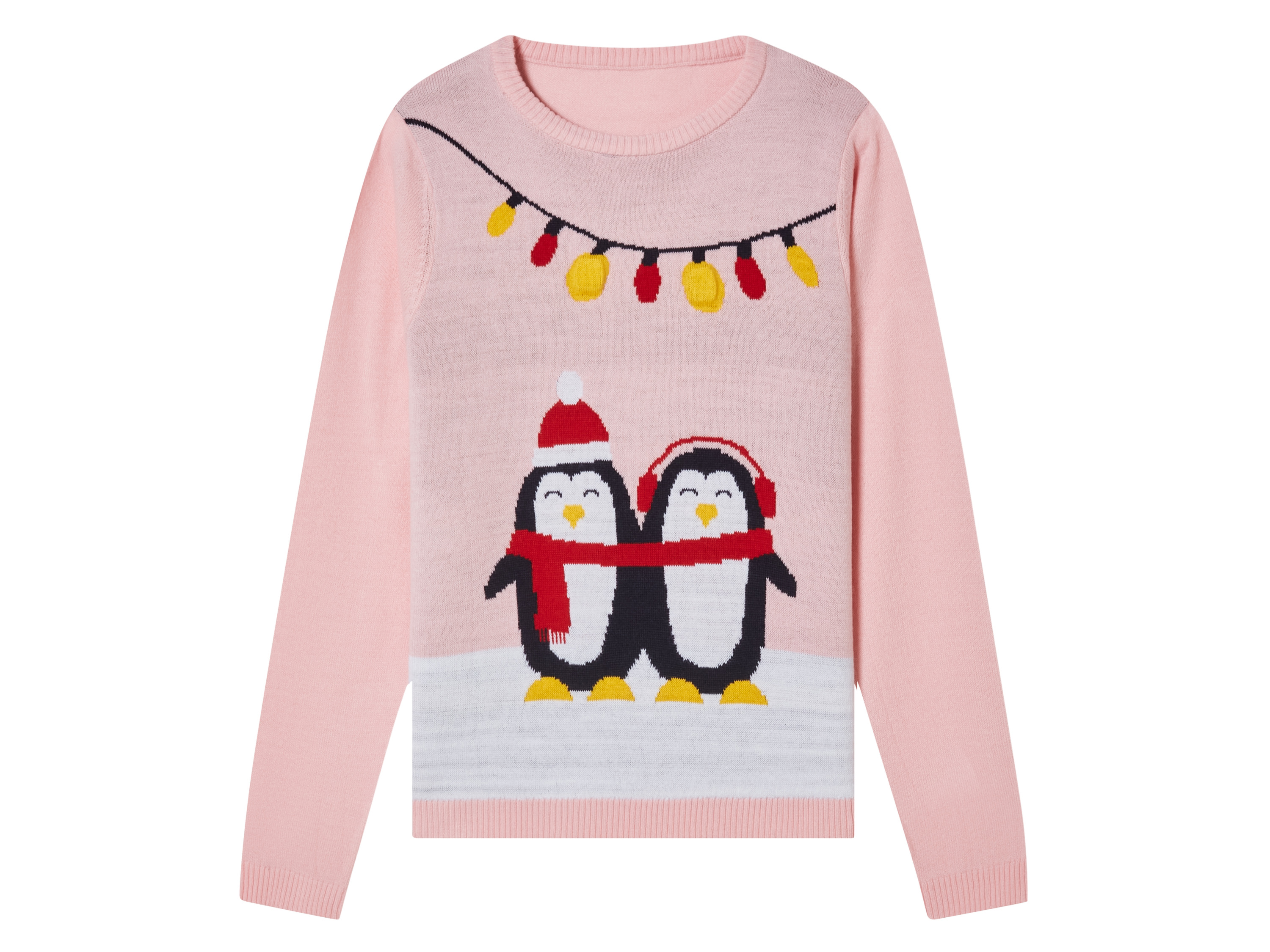 pepperts! Świąteczny sweter dziewczęcy LED Różowy, 158/164