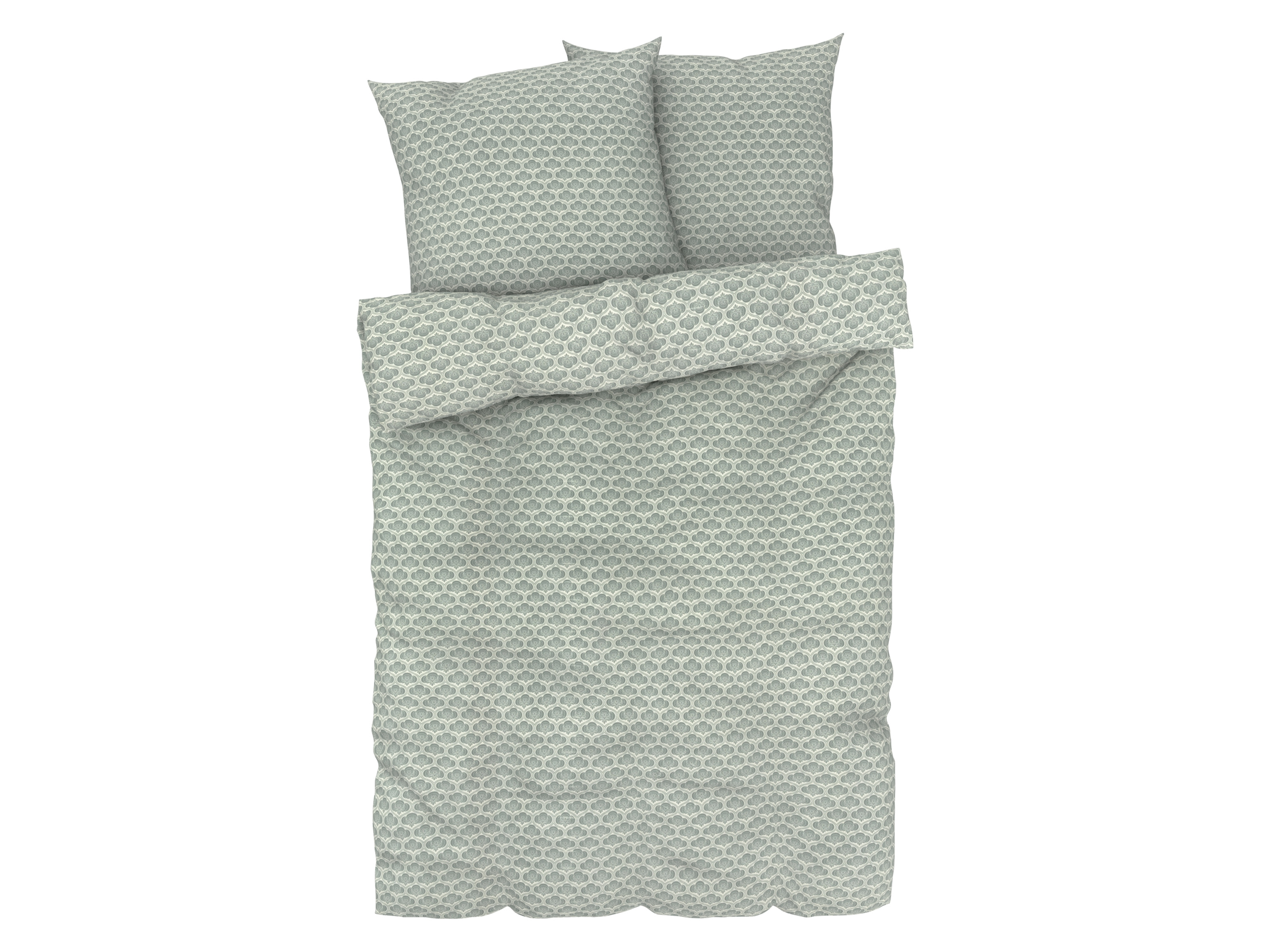 Livarno home Pościel z mikrowłókna satynowego, 220 x 200 cm Geometryczny, Zielony/biały, 200 x 220 cm