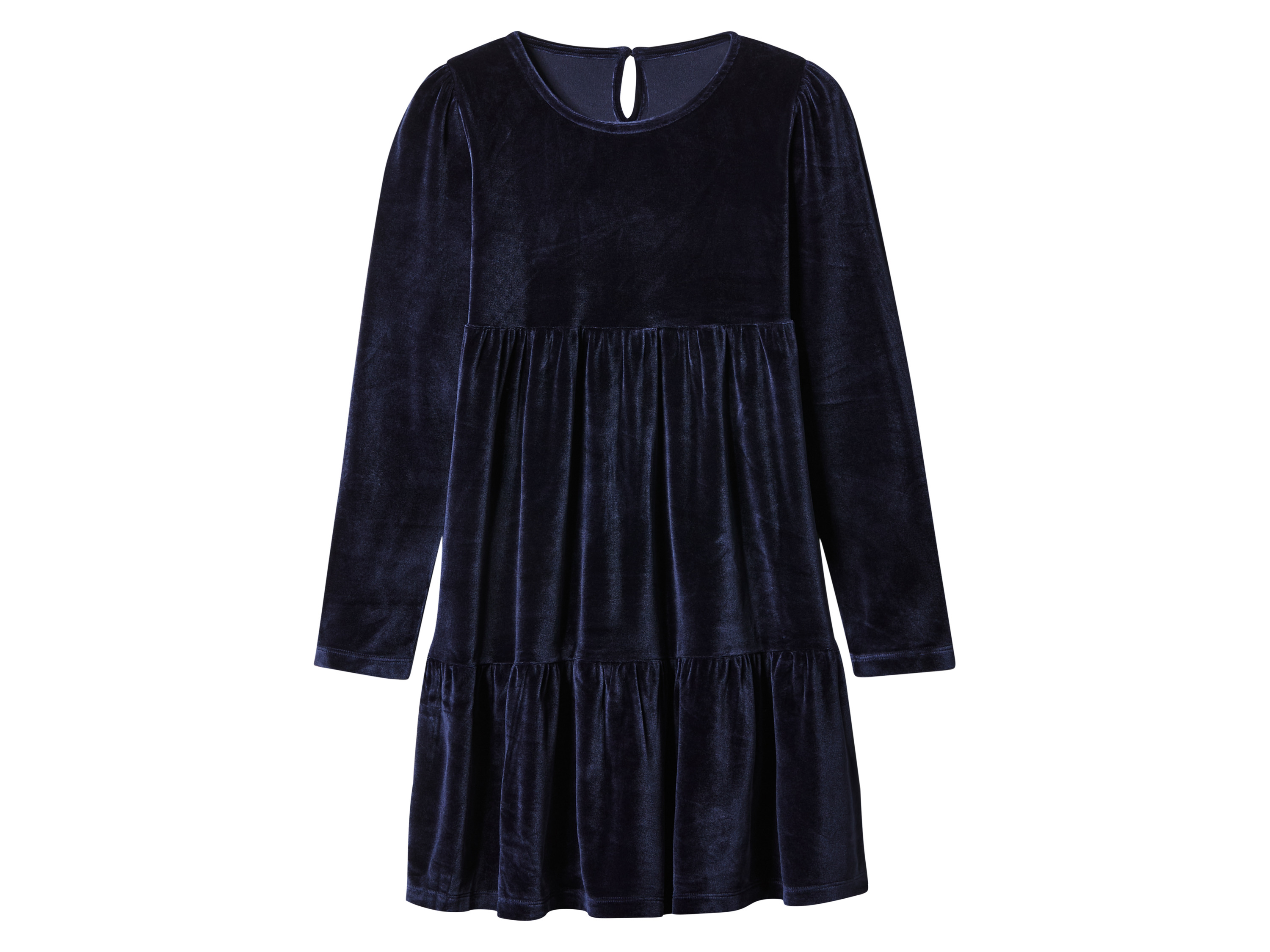 esmara Sukienka welurowa dziecięca Granatowy, 158/164