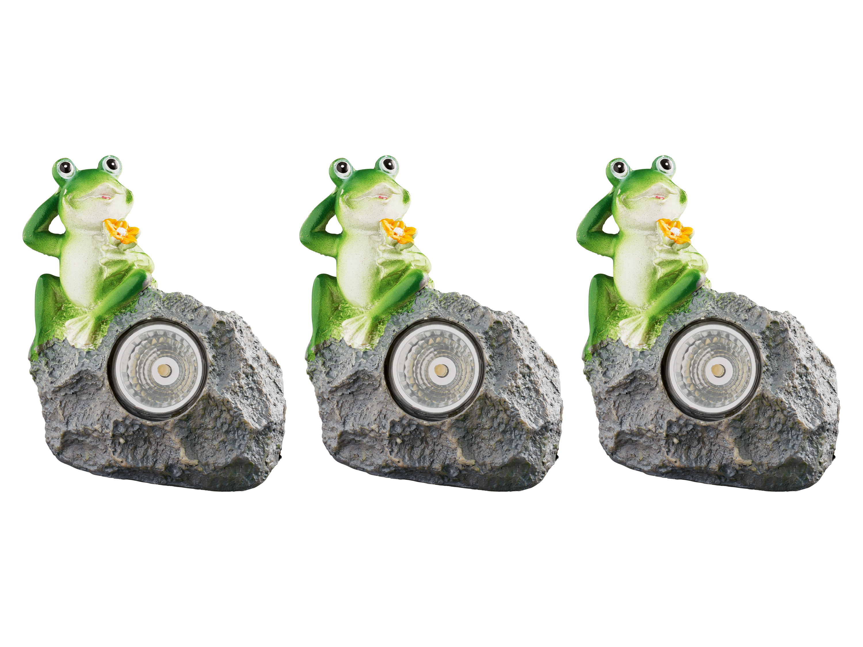 Livarno home Lampy dekoracyjne solarne LED 3 sztuki szare z żabką