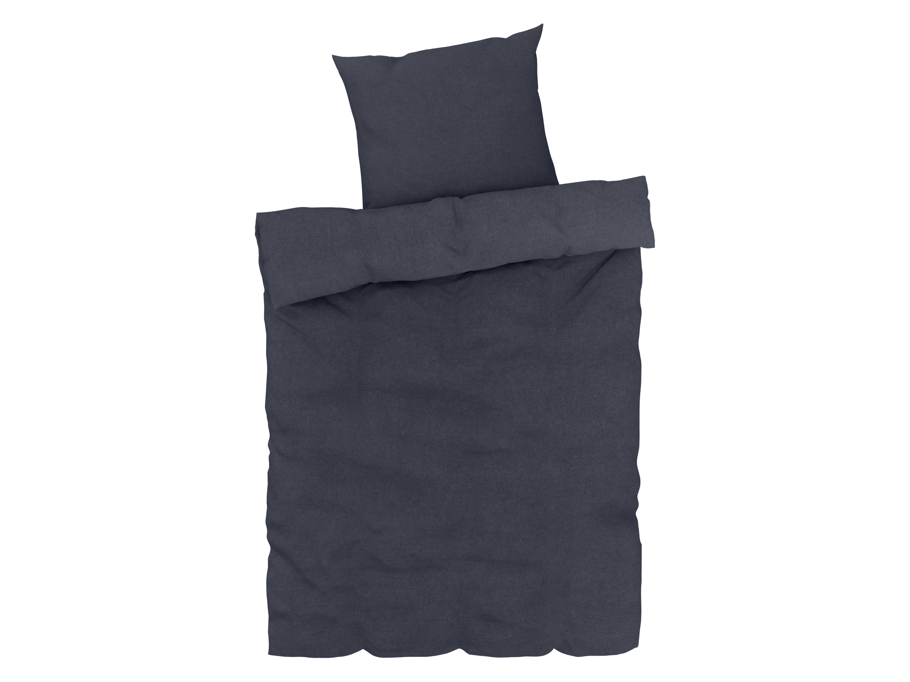 Livarno home Pościel z mieszanki bawełny i lnu, 140 x 200 cm Czarny/ niebieski