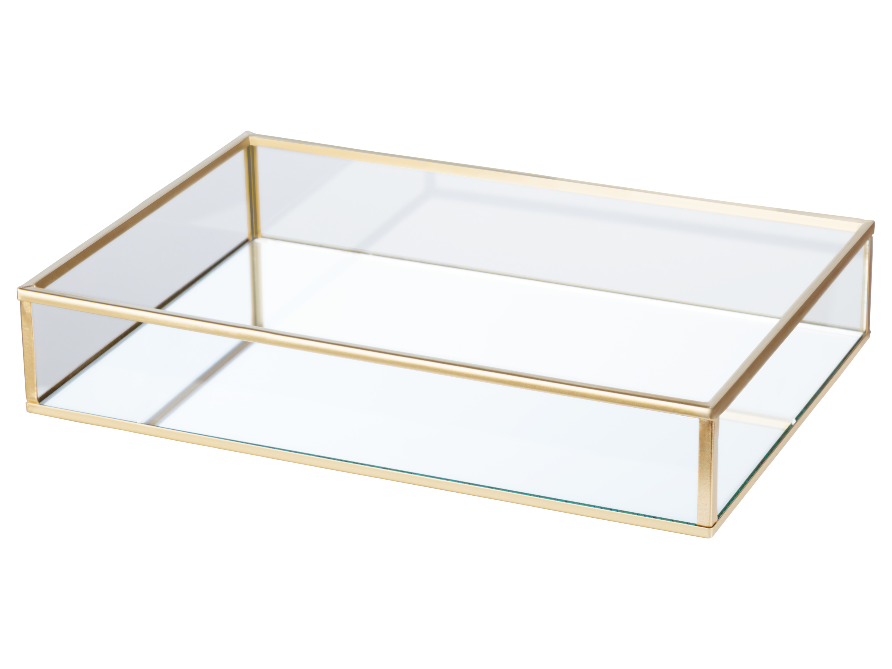 Livarno home Akcesoria dekoracyjne z elementami w kolorze złotym Taca szklana