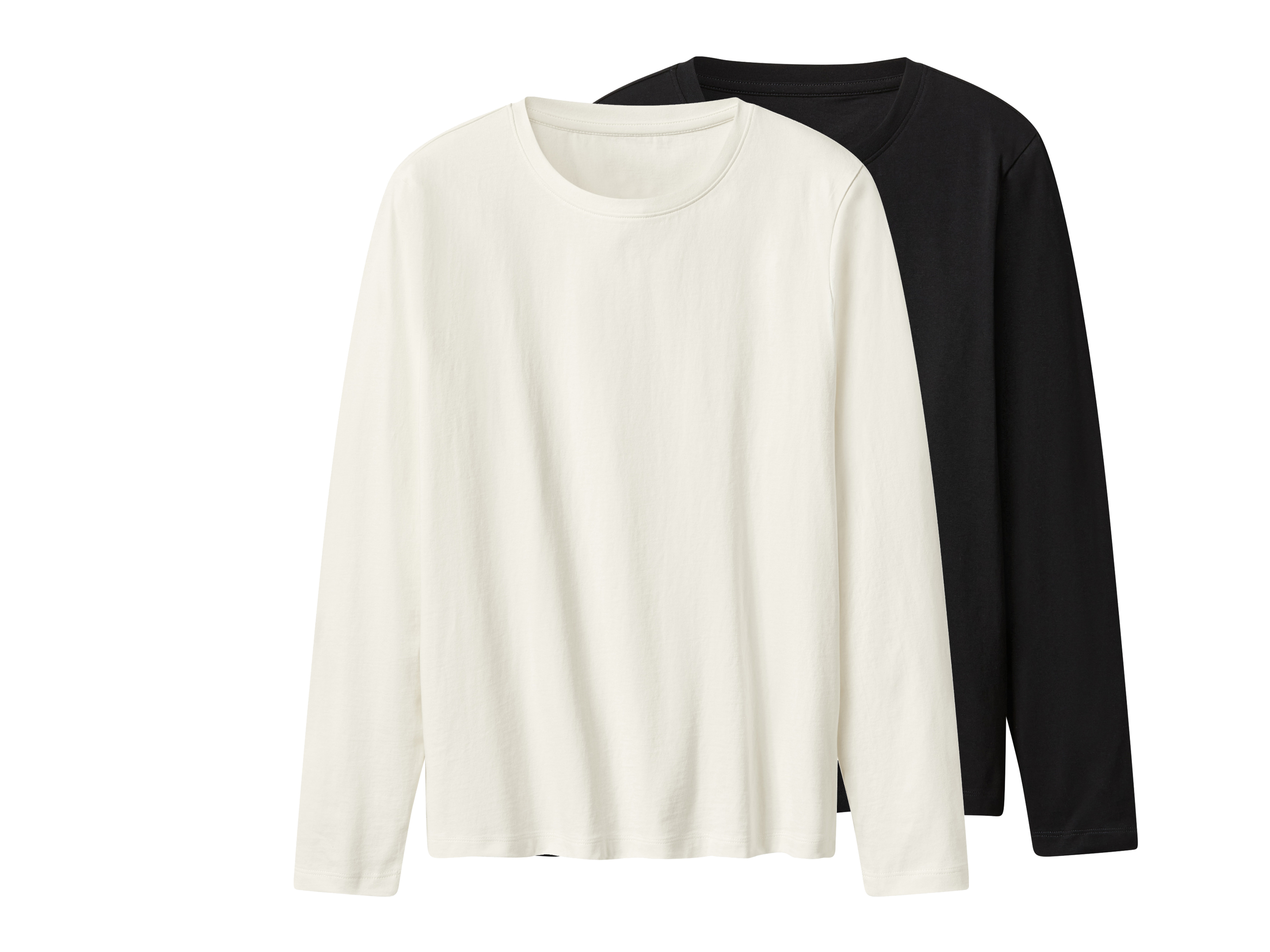 esmara Koszulki damskie z bawełną, 2 sztuki Czarny / biały, L44/46