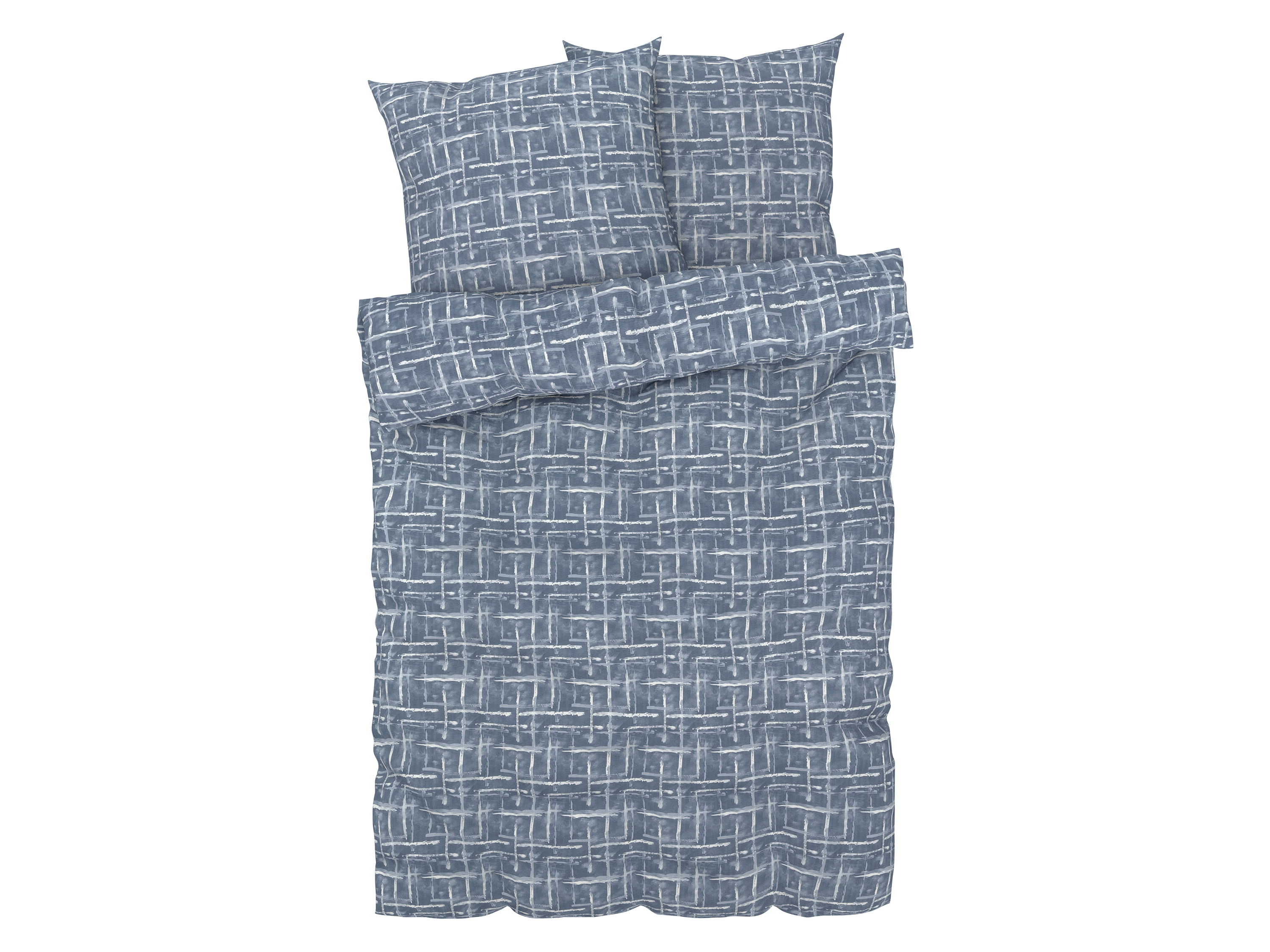 Livarno home Pościel renforcé z kory, 160 x 200 cm Niebieski we wzory