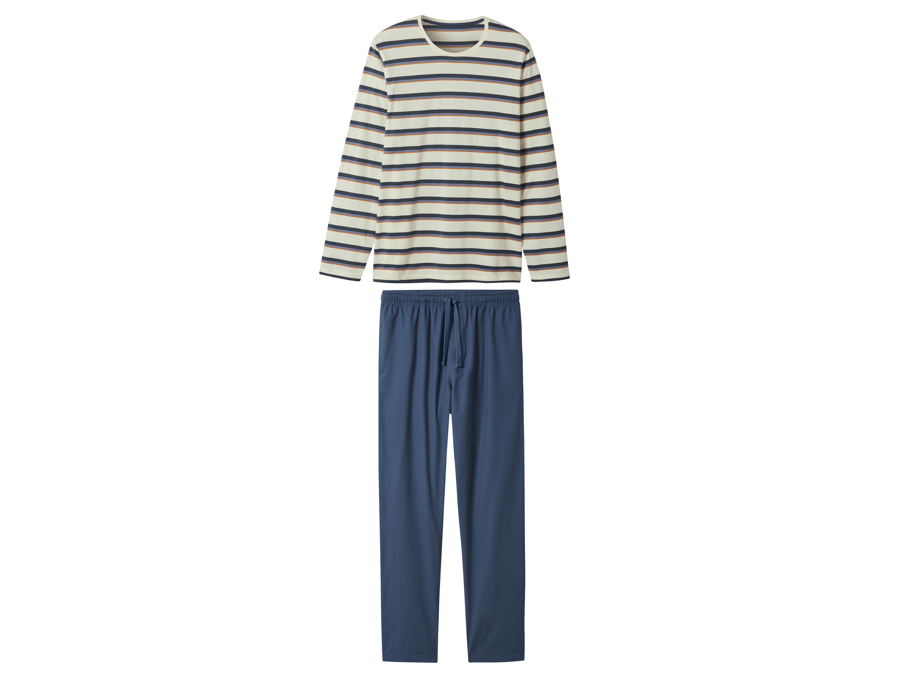 esmara Men Piżama męska z bawełny W paski/biały/granatowy, XXL 60/62