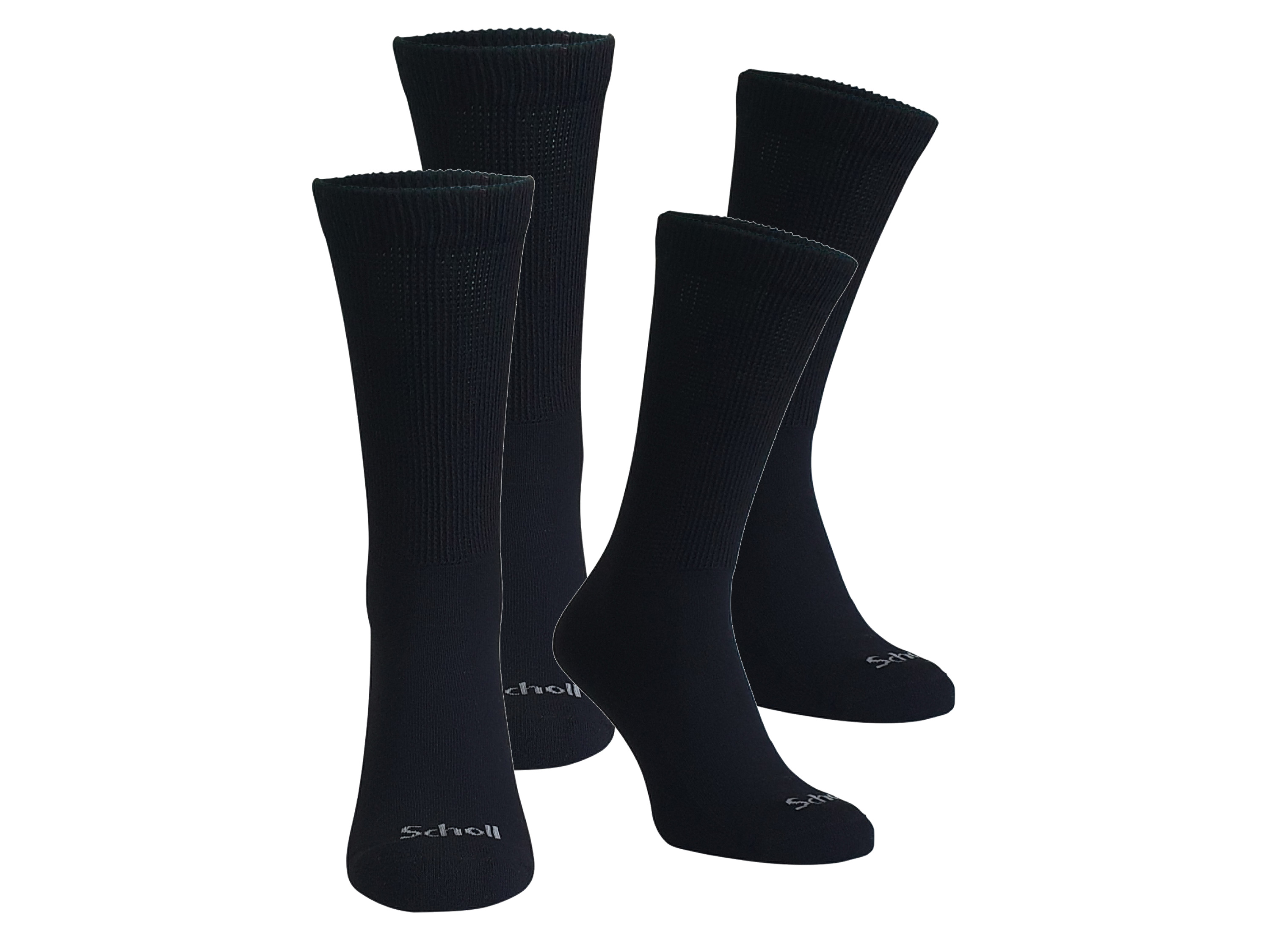 Scholl Skarpetki damskie lub męskie, 2 pary Męski, Czarny, 43-46
