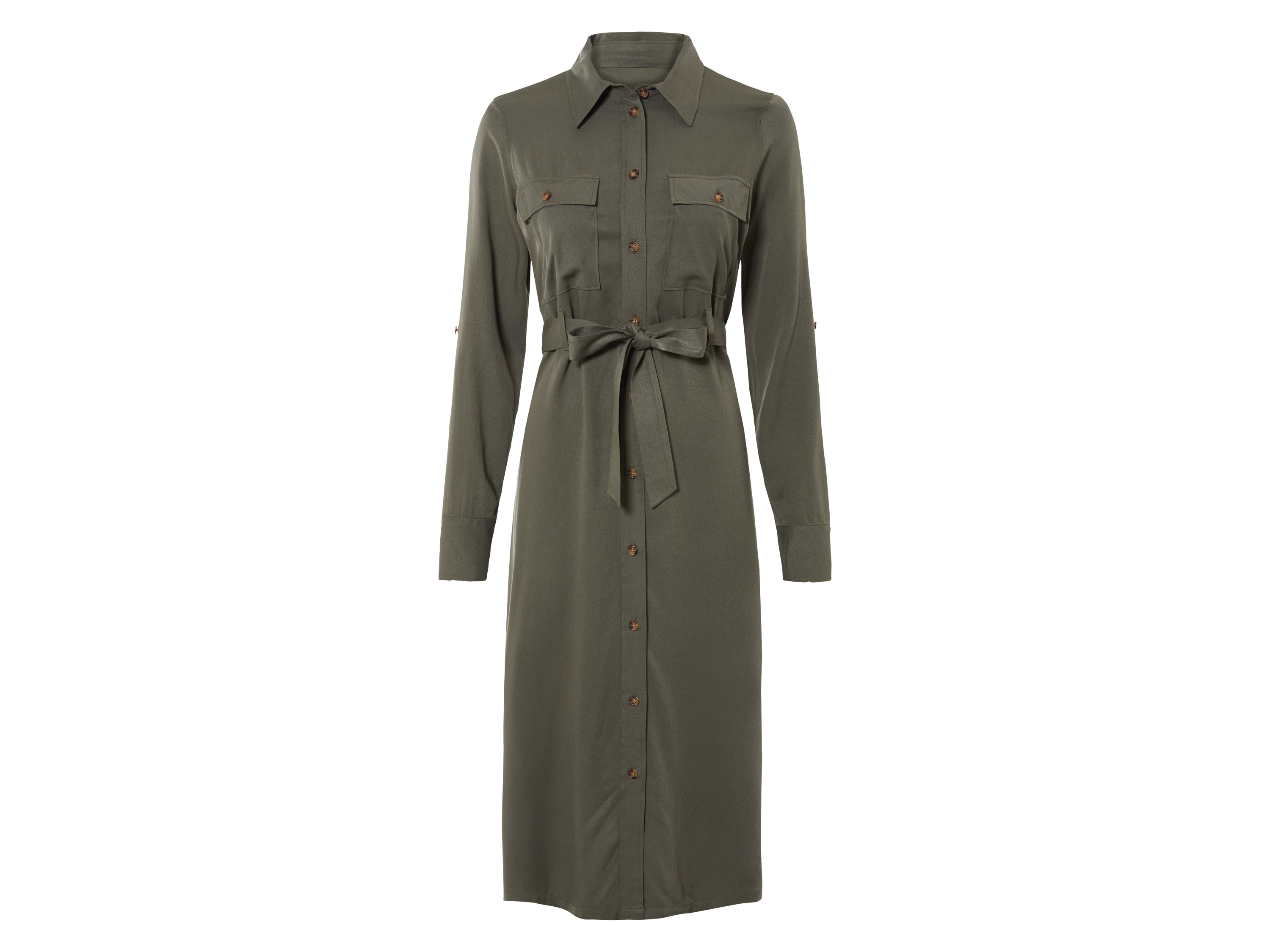 esmara Sukienka koszulowa damska z wiskozy Zielony, 40