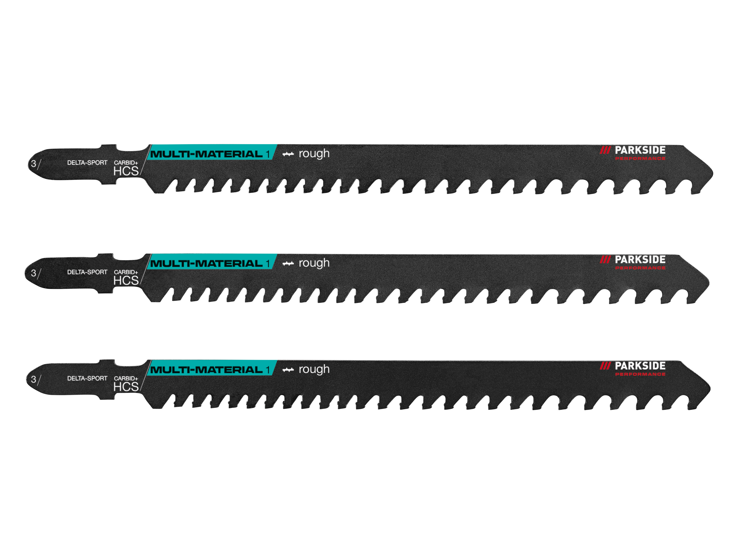 Parkside Performance Zestaw 3 brzeszczotów do wyrzynarki Ppstz 3 A1 Wielomateriałowy, 3-częściowy