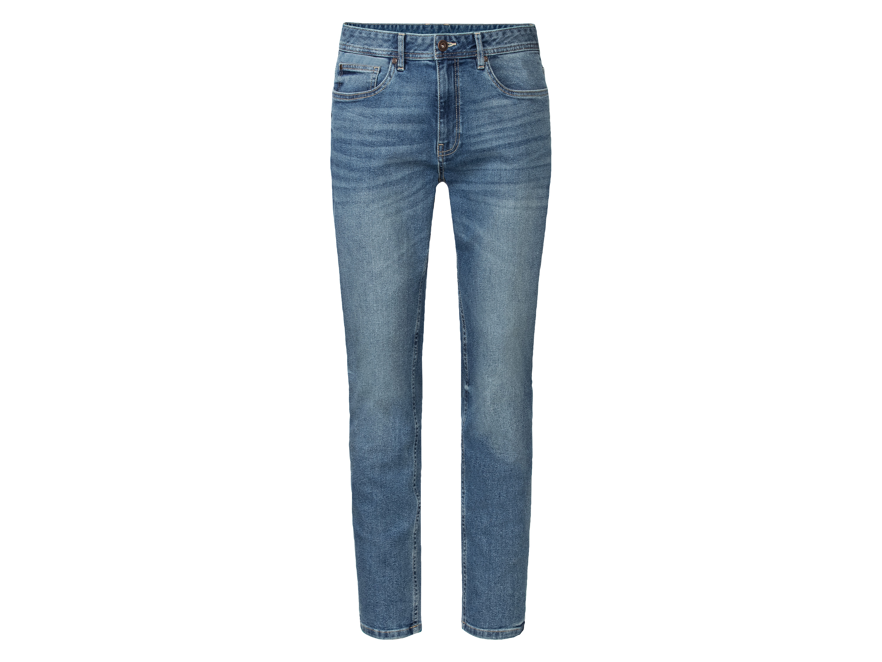 Livergy Jeansy męskie z bawełną, Slim Fit 50 34/32, Jasnoniebieski