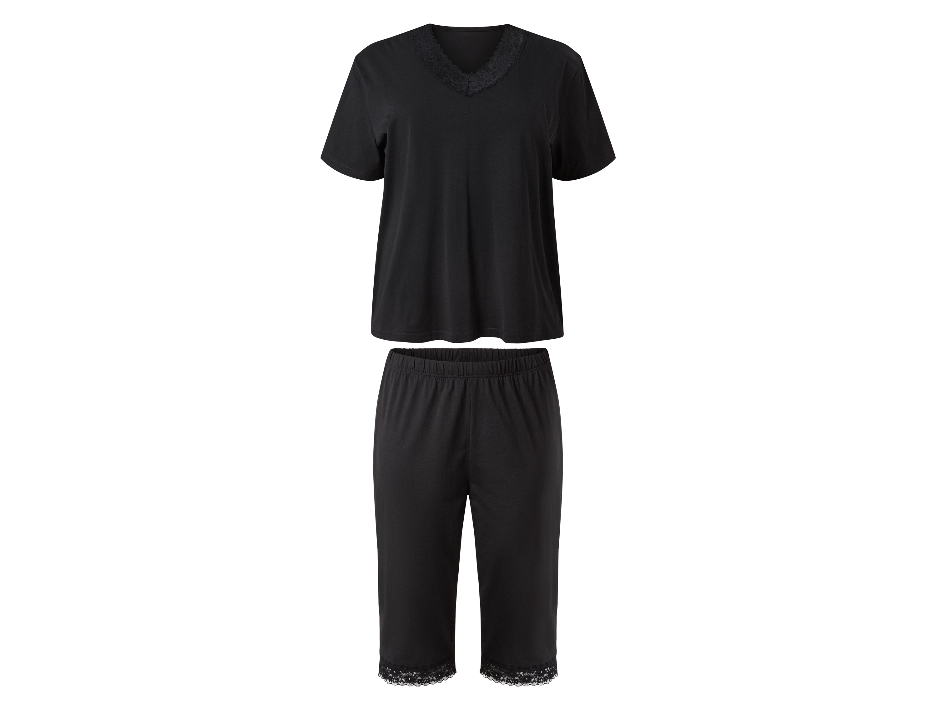 esmara Piżama damska z wiskozą Czarny, Xl48/50