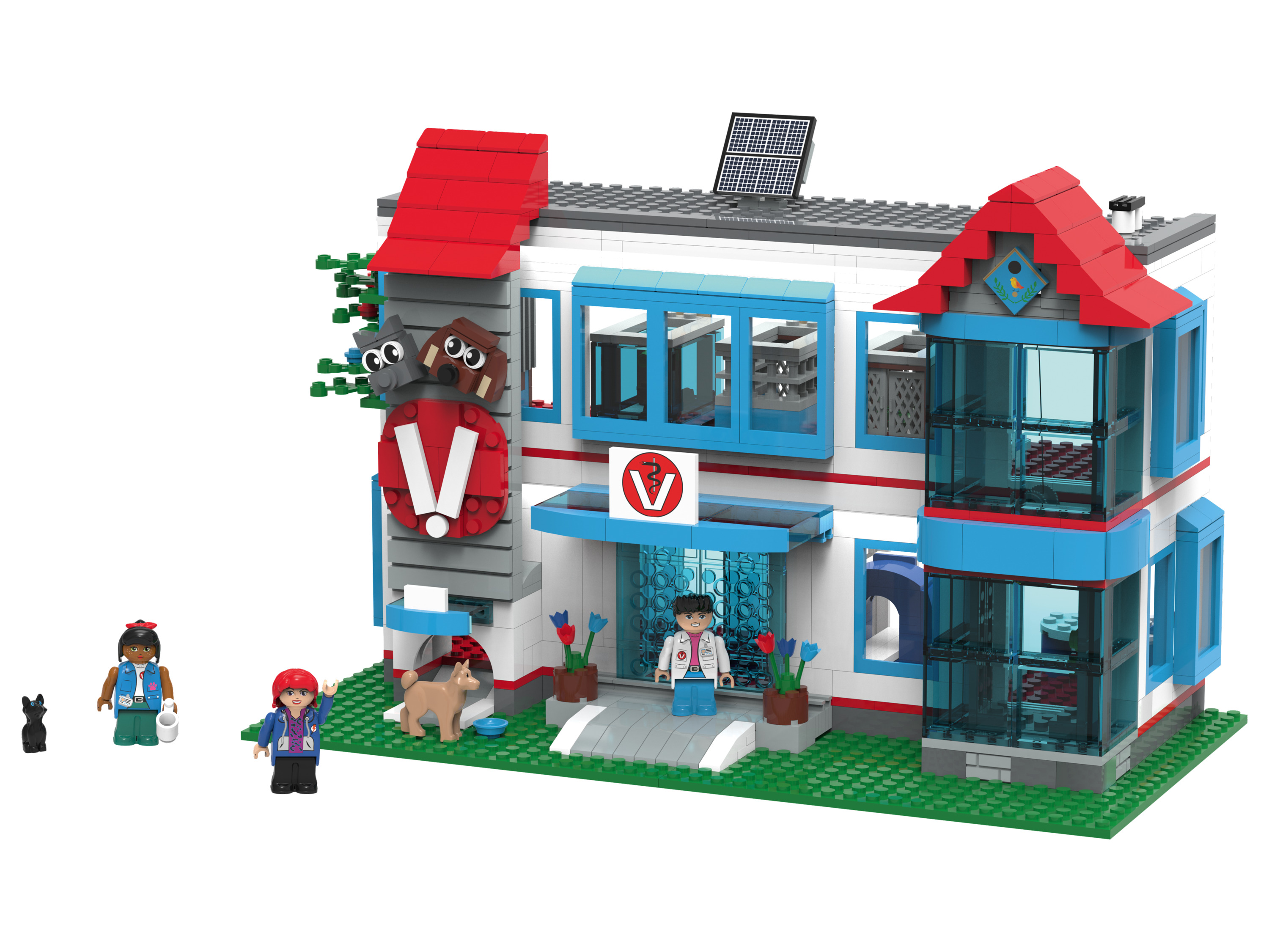 Playtive Clippys Zestaw klocków duży Klinika weterynaryjna