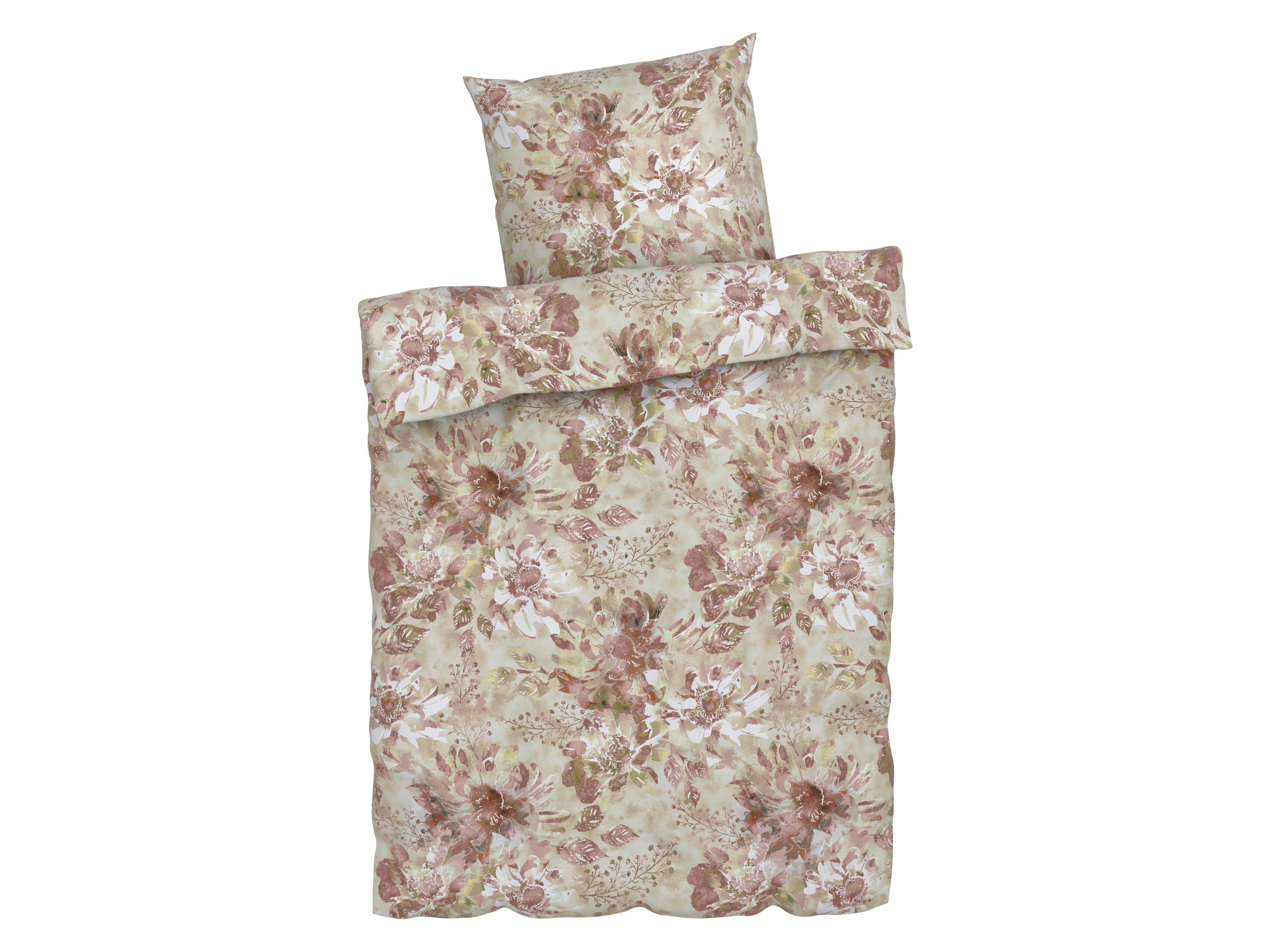 Livarno home Pościel flanelowa, 140 x 200 cm Kwiaty/brązowy