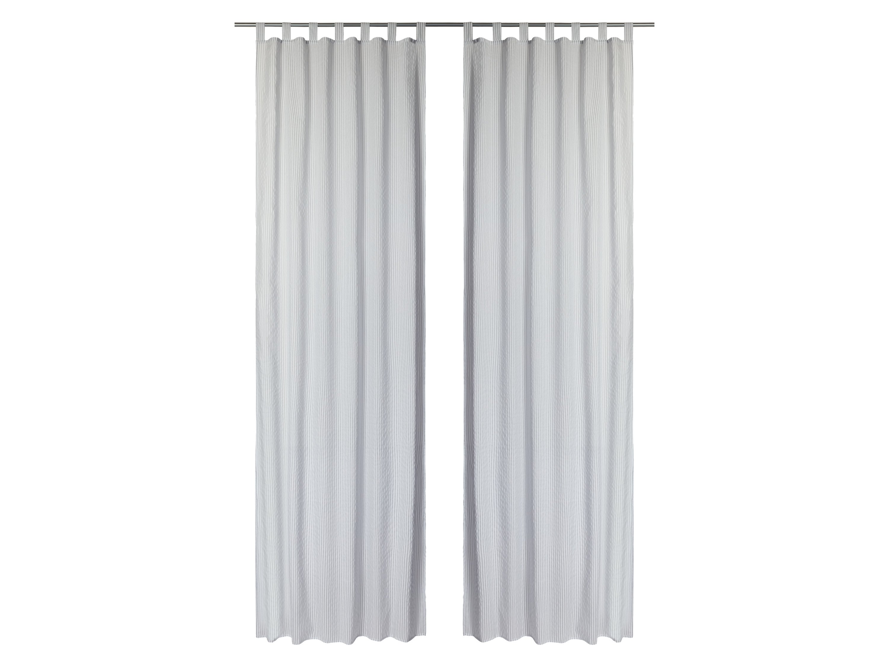 Livarno home Komplet 2 zasłon, 120 x 300 cm szary/paski