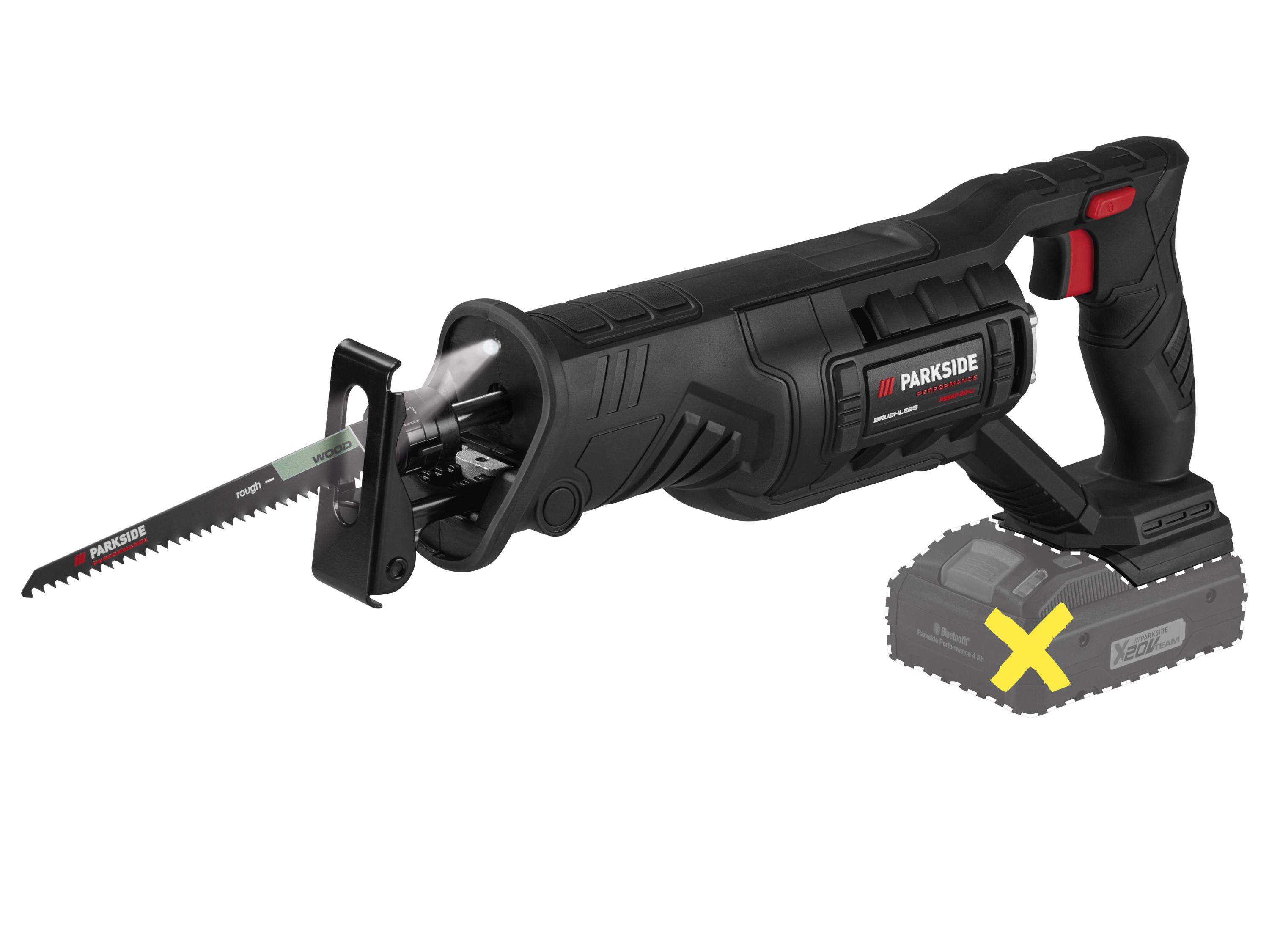 Parkside Performance Akumulatorowa piła szablasta, 20 V, Pssap 20-Li E6 bez akumulatora i ładowarki